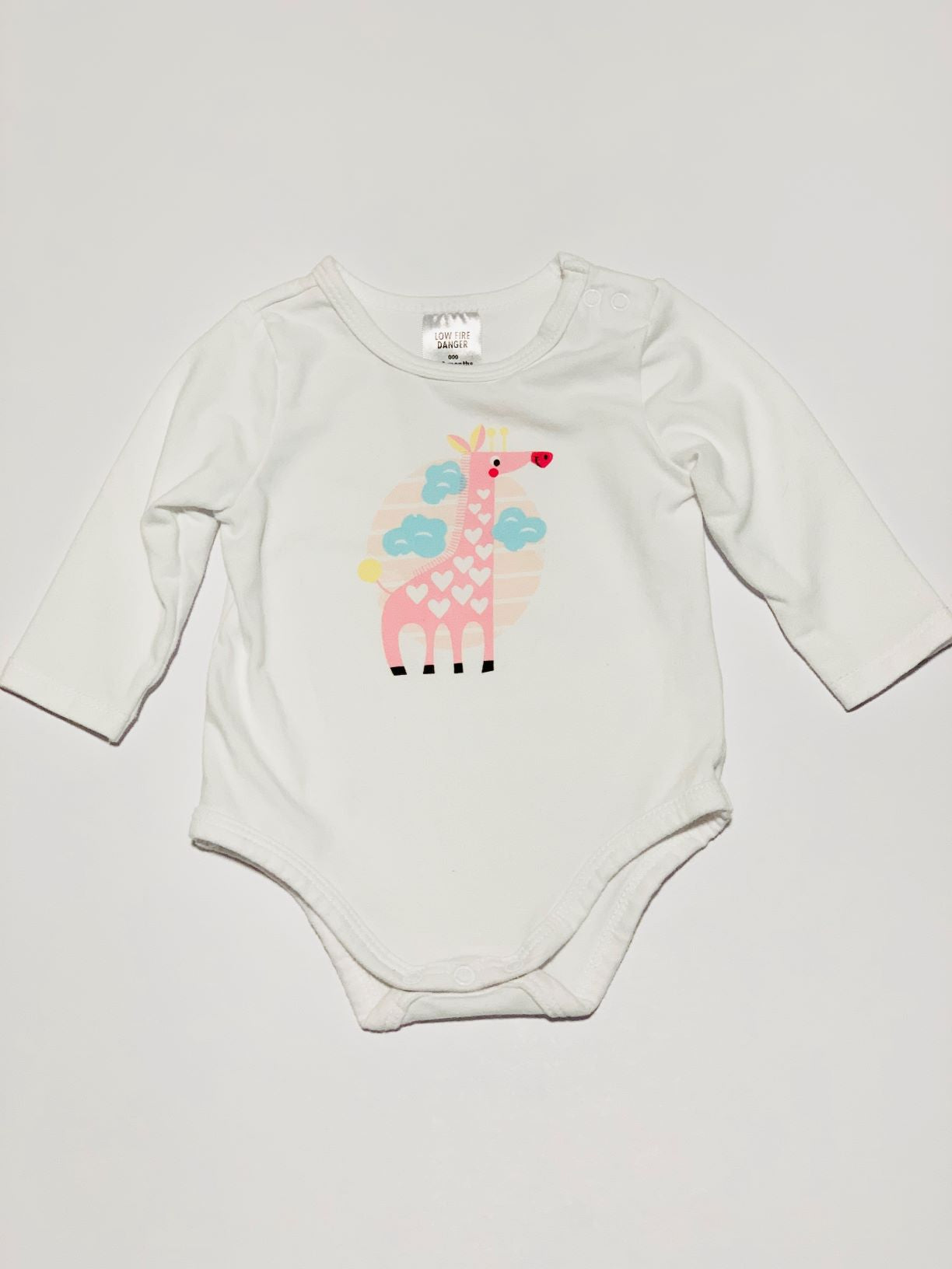 Pink giraffe bodysuit - Size 000