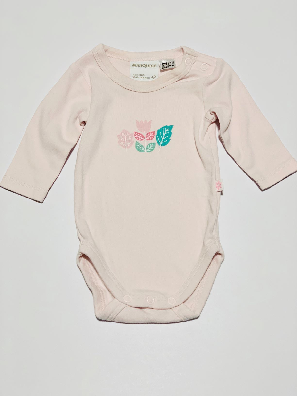 Pink flower bodysuit - Size 000