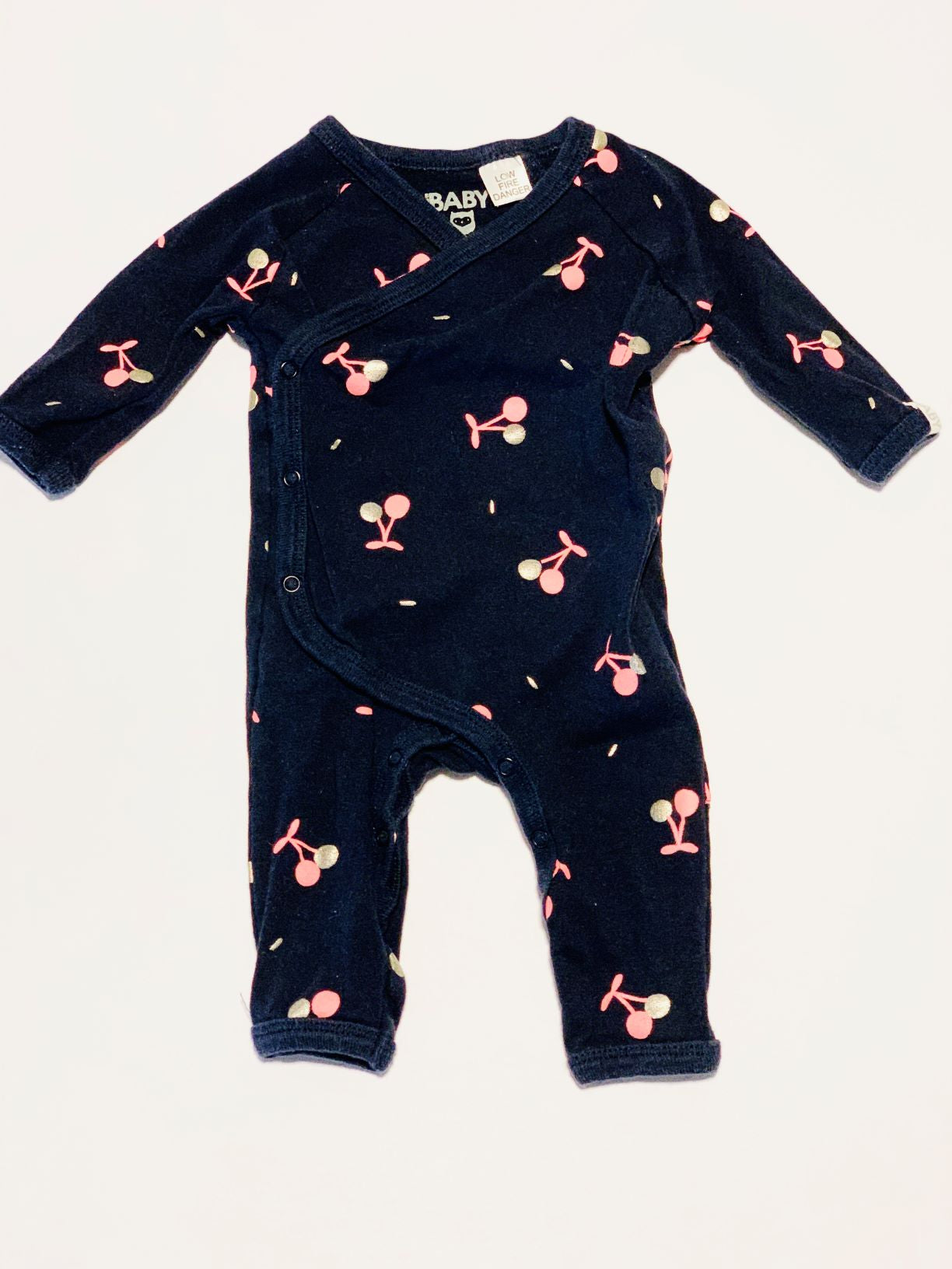 Navy cherries onesie - Size 000