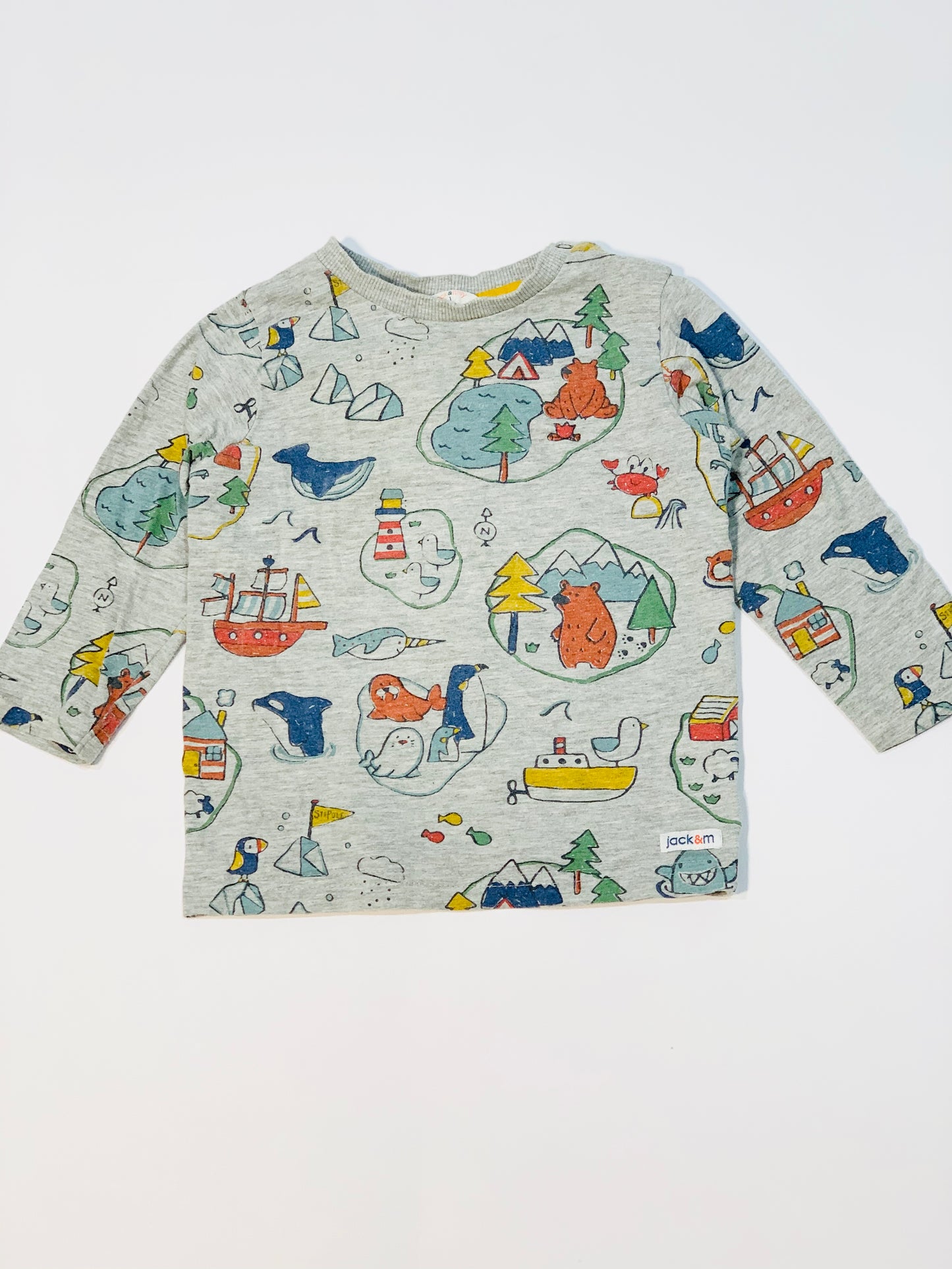 Grey animals top - Size 1