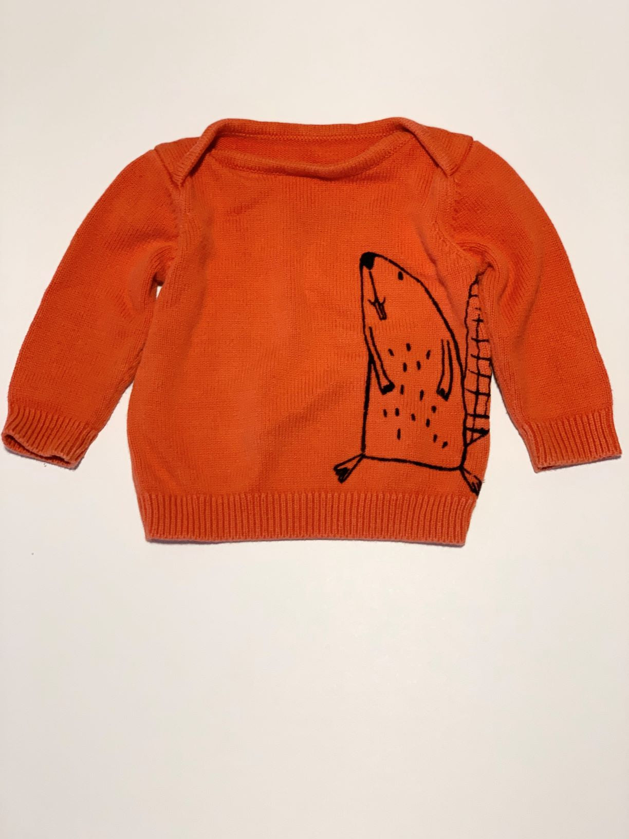 Red beaver jumper - Size 6-9 months