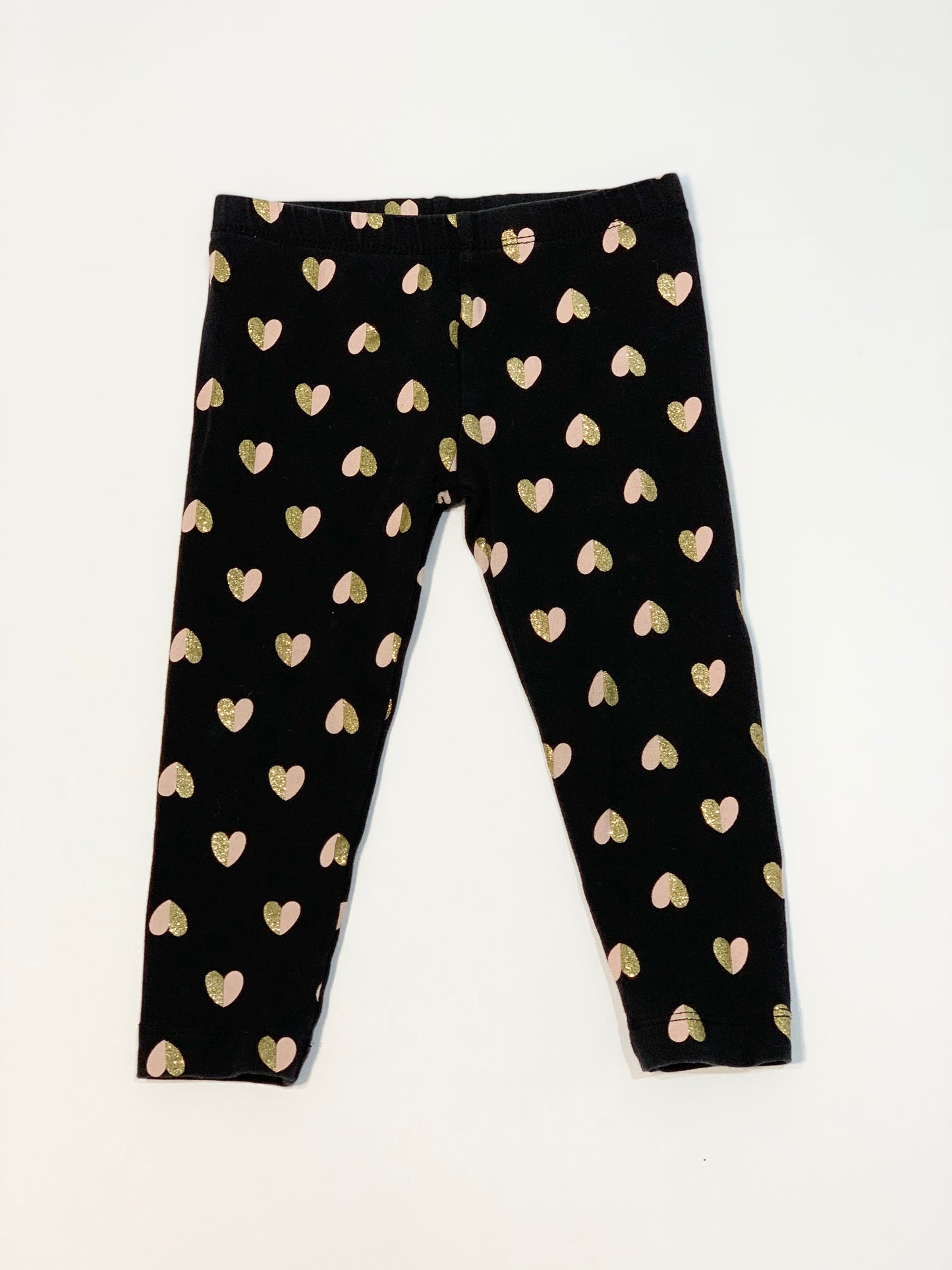 Glitter heart cropped leggings - Size 2