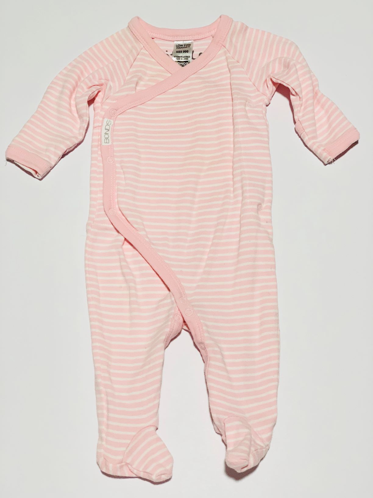 Pink stripe onesie - Size 000