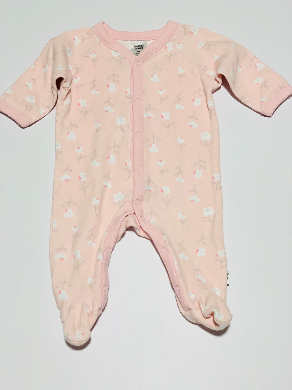 Pink floral onesie - Size 000