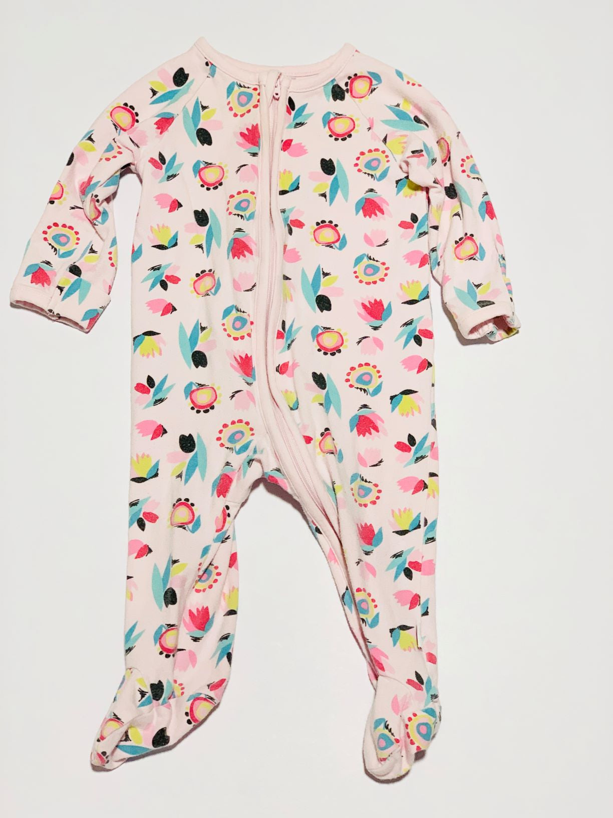 Pink flower onesie - Size 00