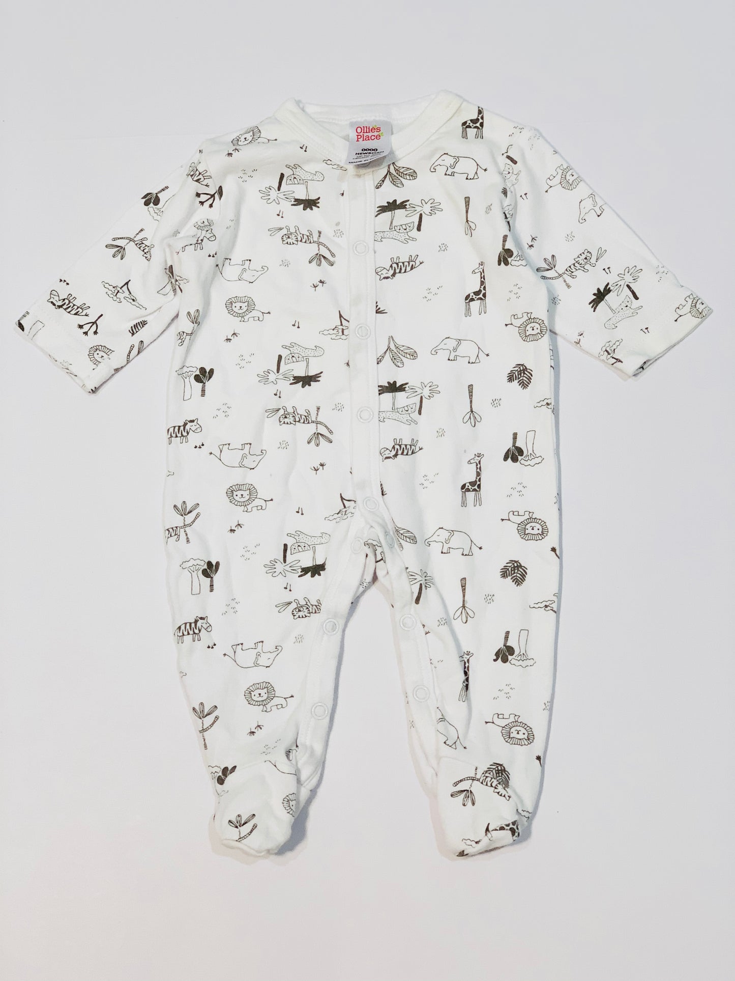 Grey animals onesie - Size 0000
