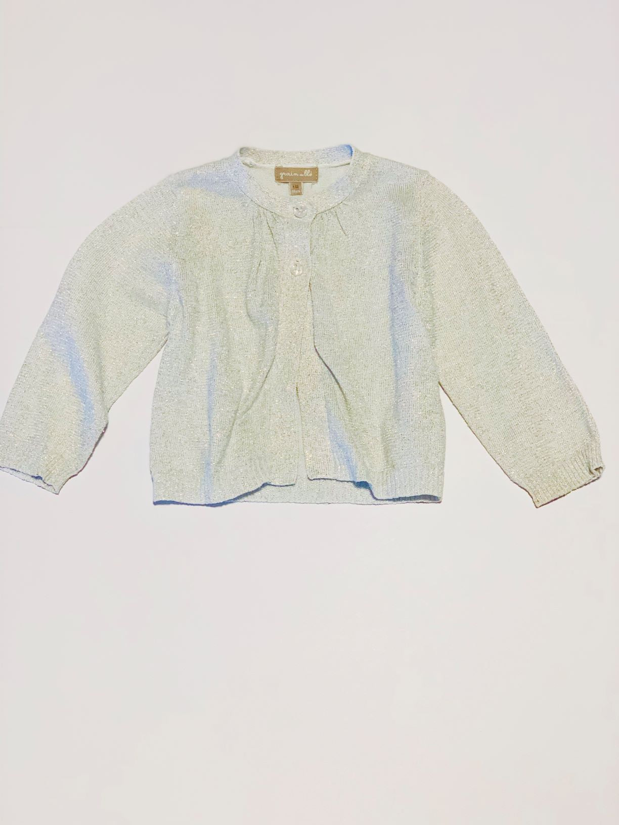 Silver sparkle cardigan - Size 6 months