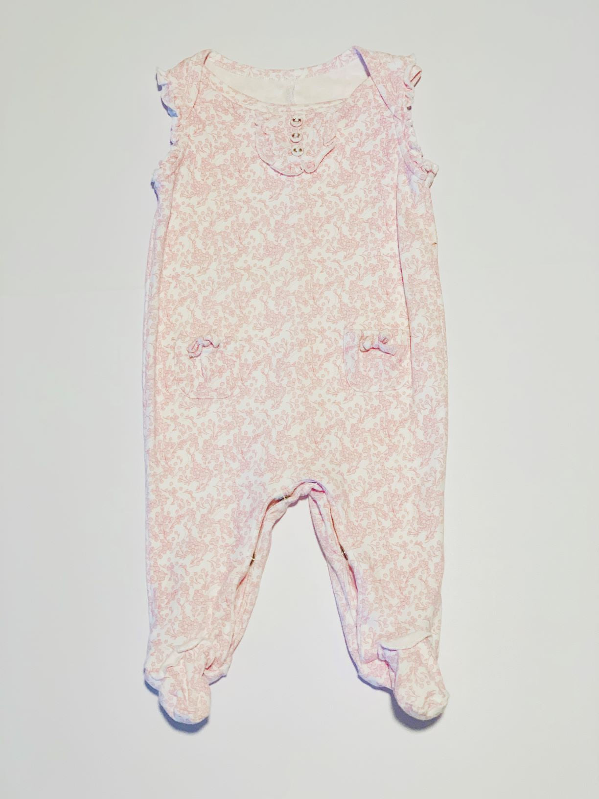 Pink floral romper - Size 00