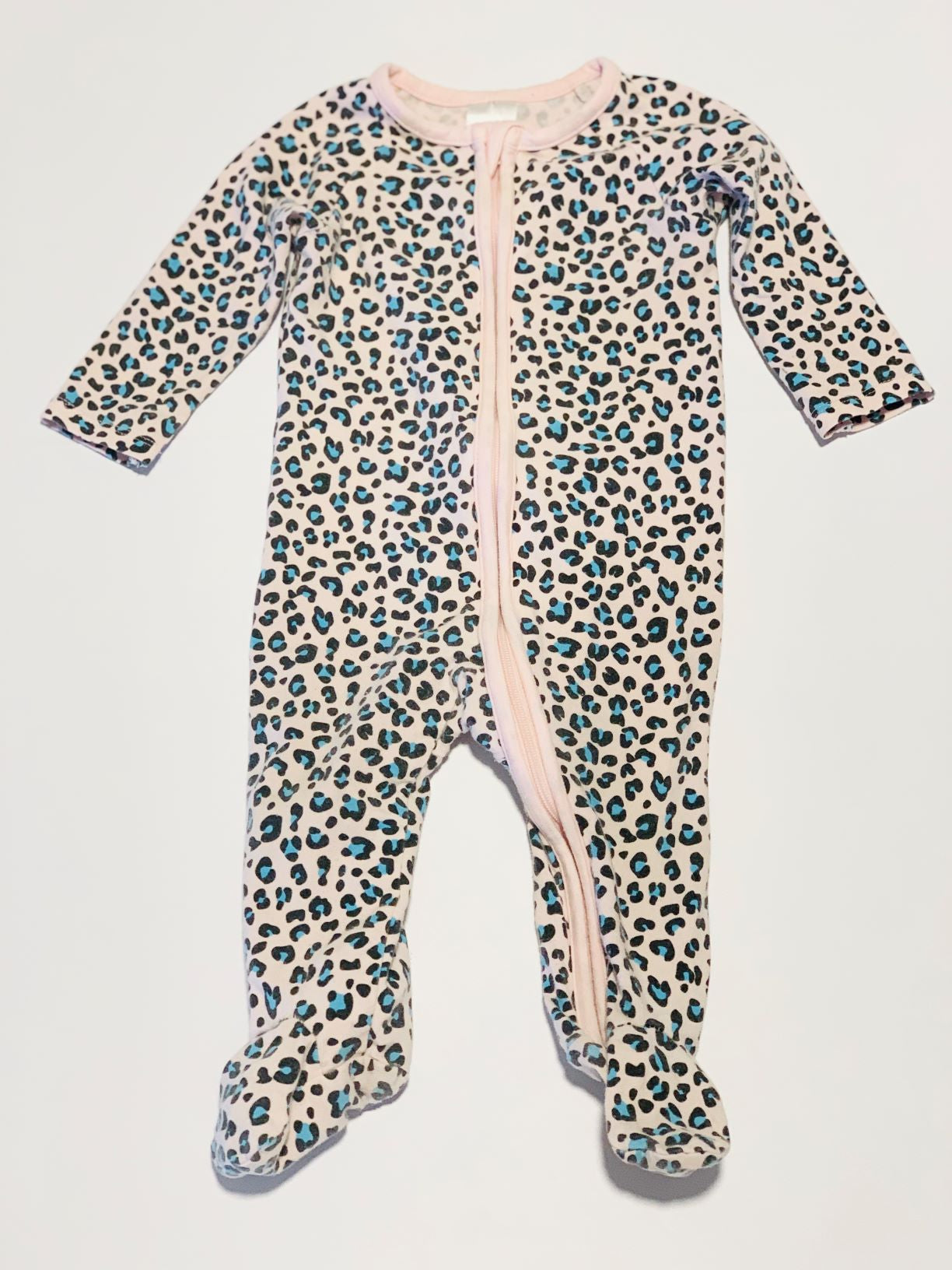 Pink leopard onesie - Size 00