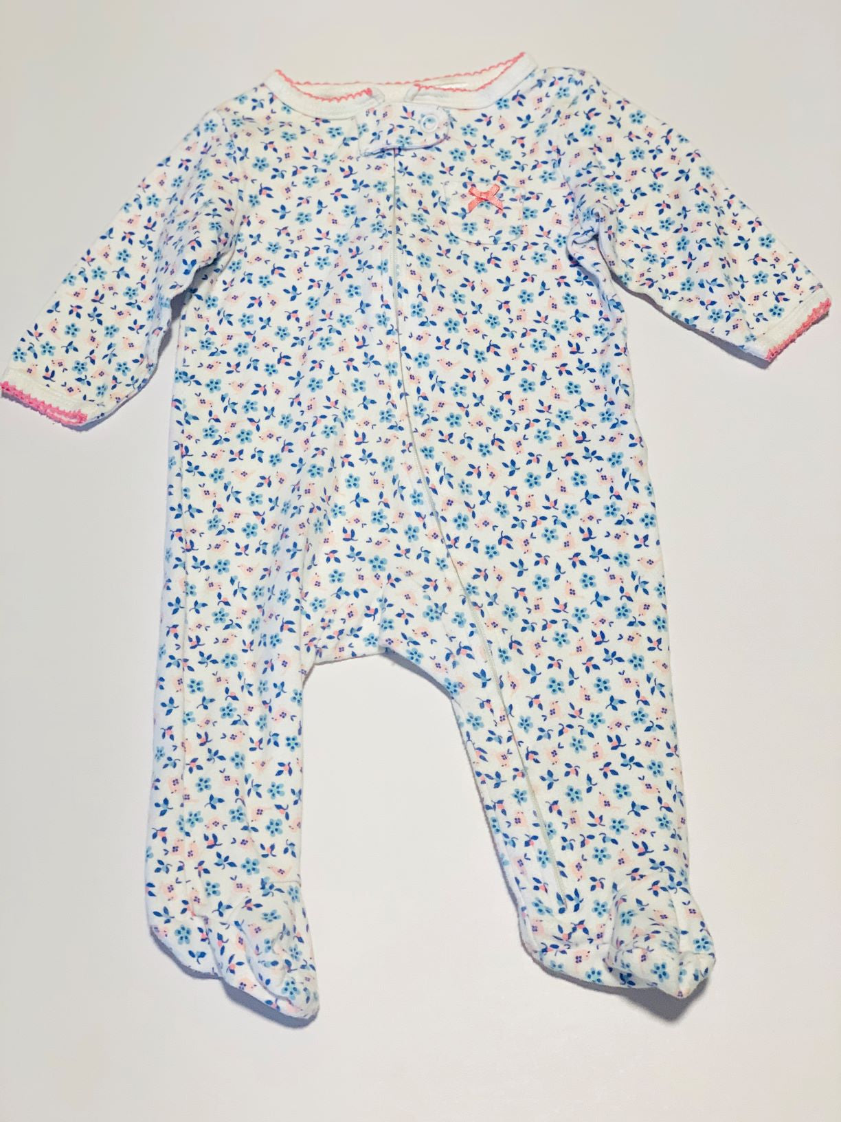Blue flower onesie - Size 3 months