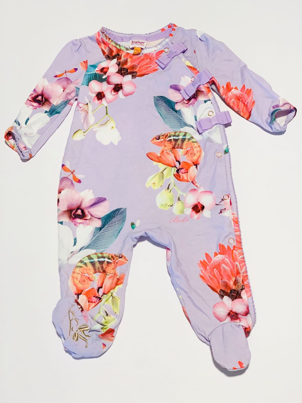 Purple flower onesie - Size 00