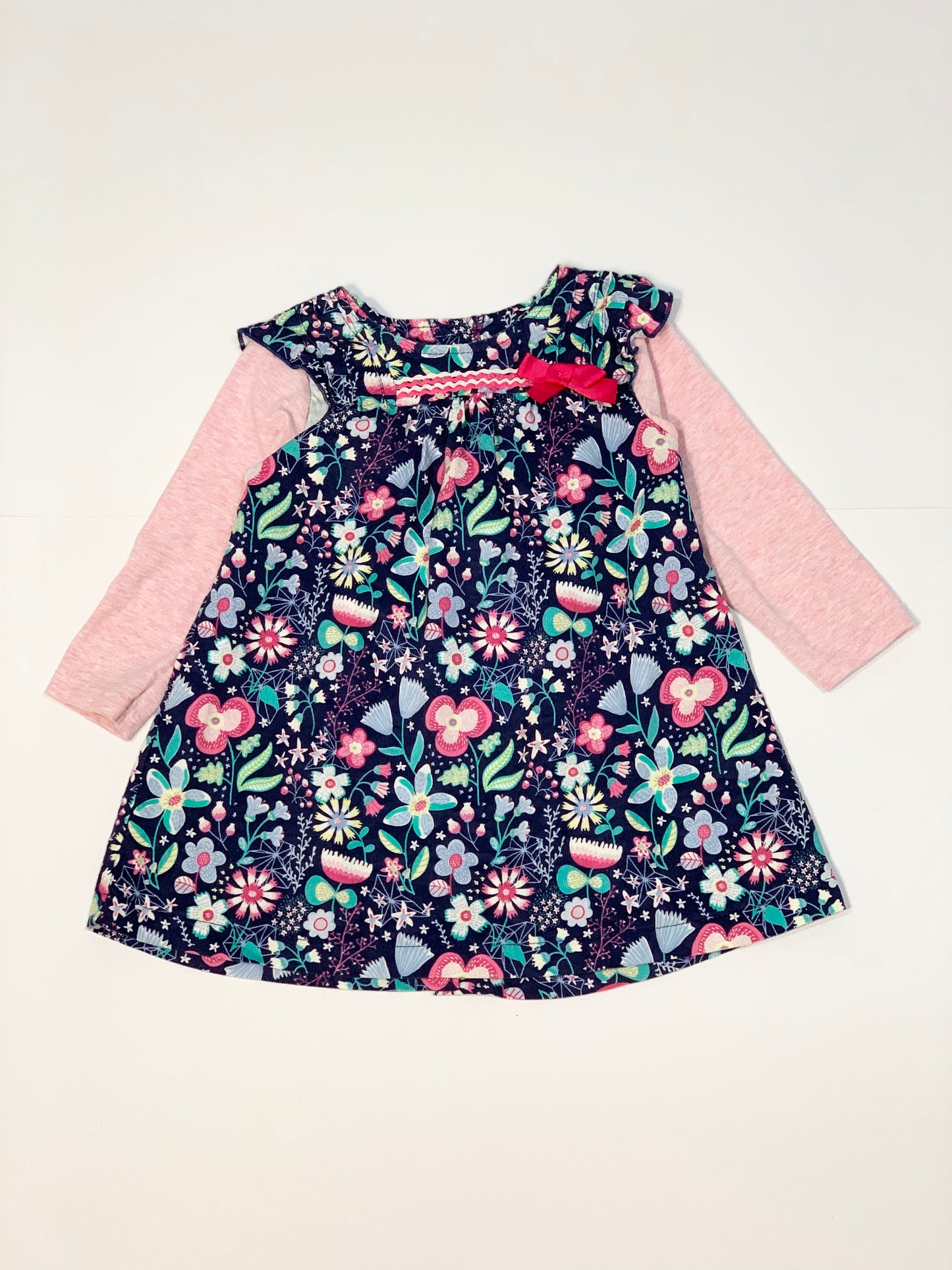 Floral corduroy dress - Size 9-12 months