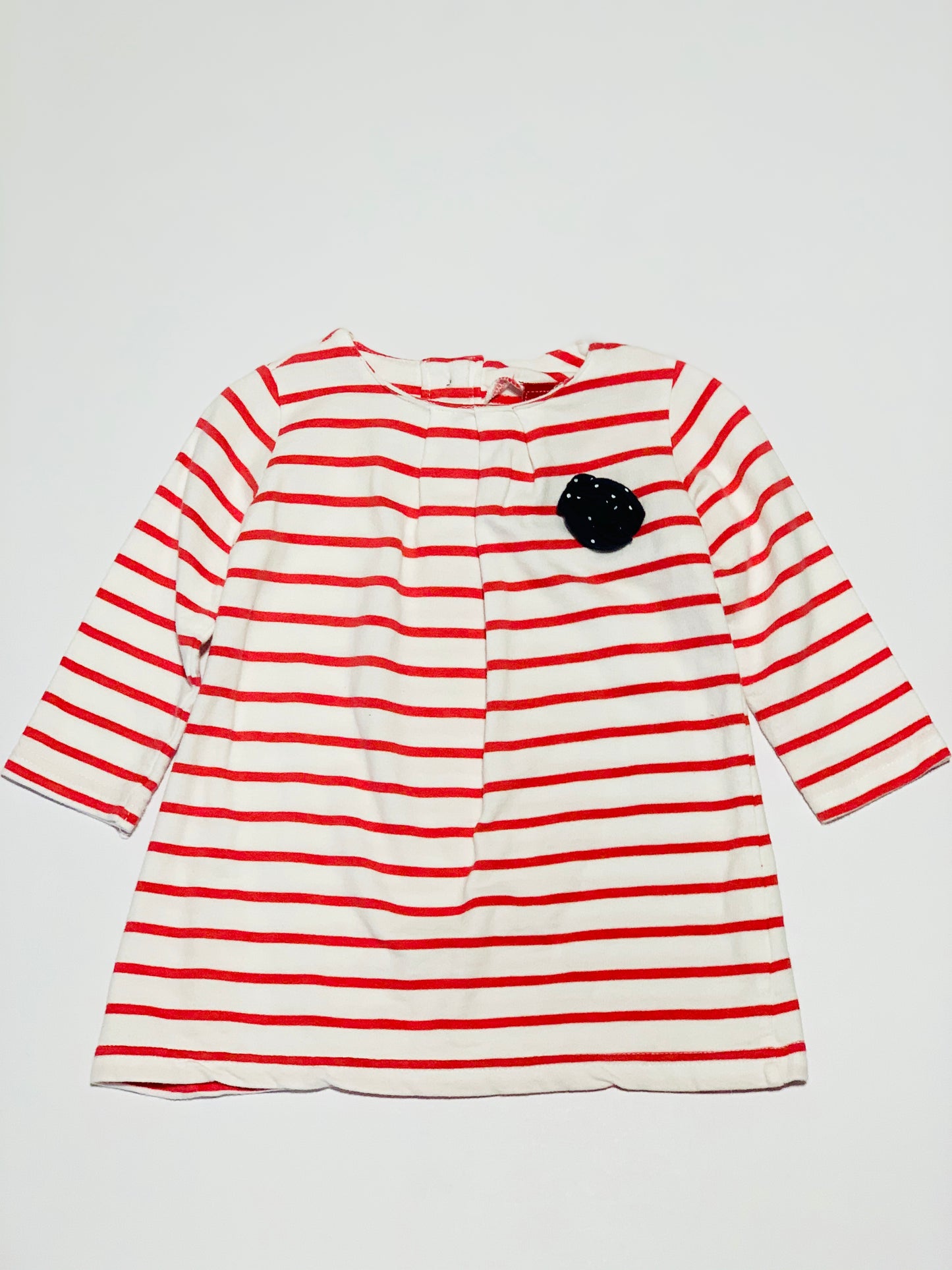 Striped dress with navy flower - Size 0
