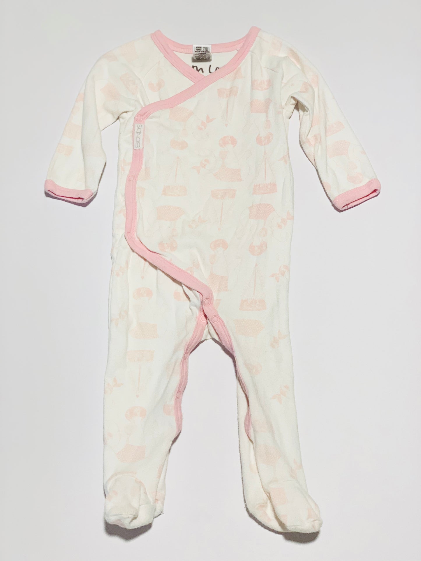 Pink elephant onesie - Size 0