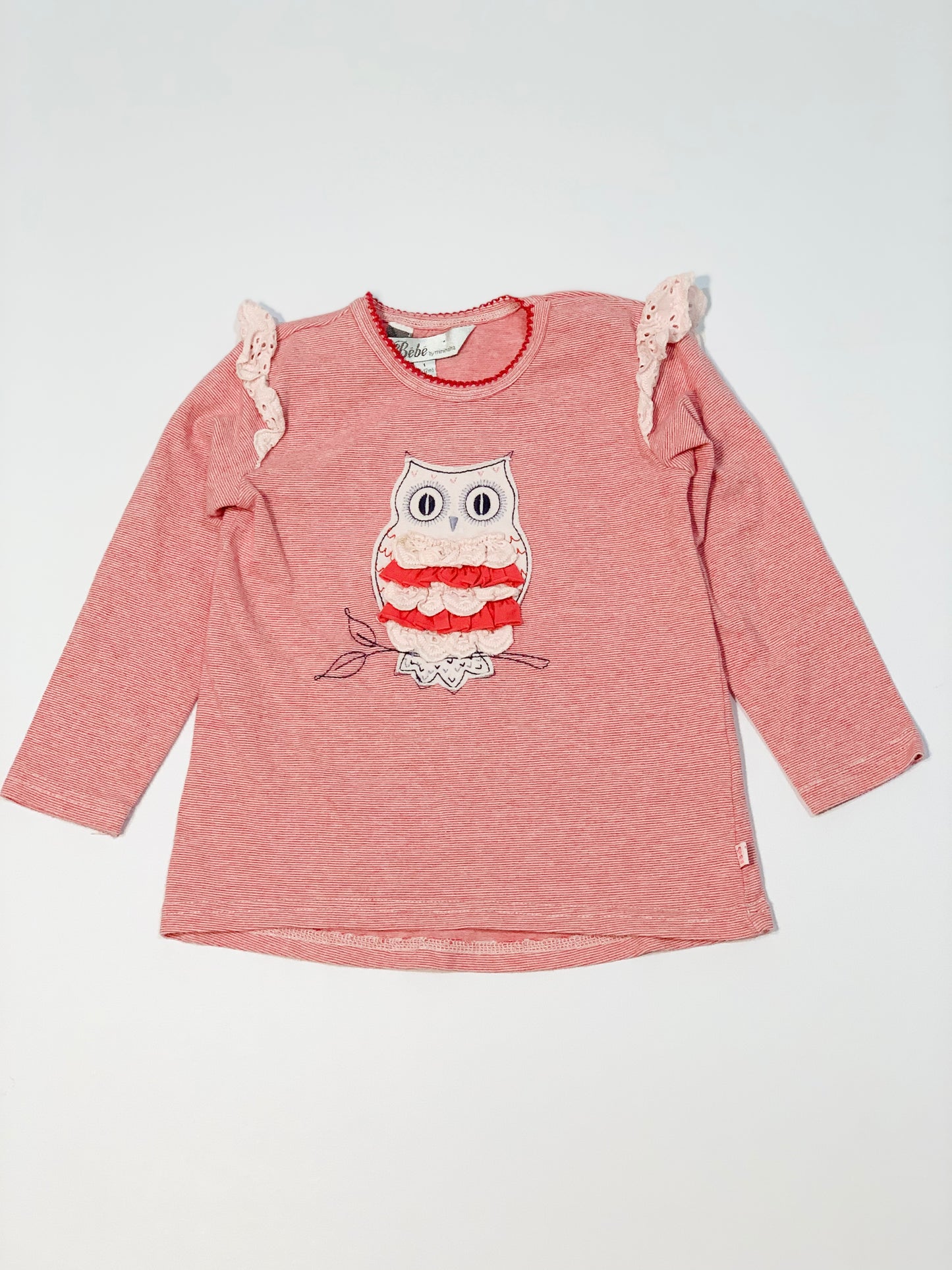 Red owl top - Size 9-12 months