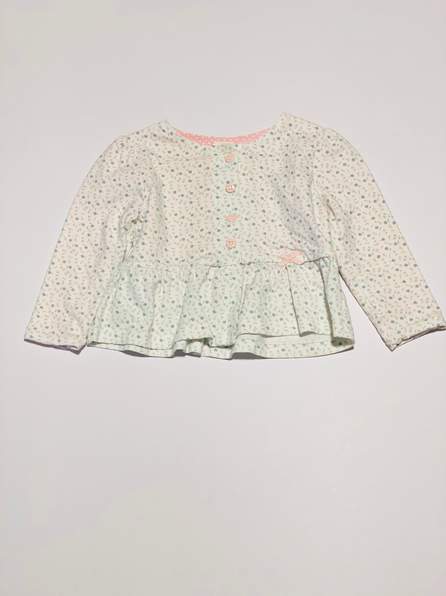 White floral top - Size 9-12 months