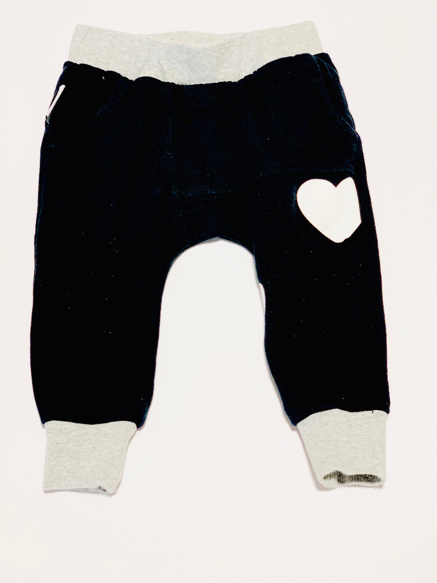 Black heart trackies - Size 6-9 months