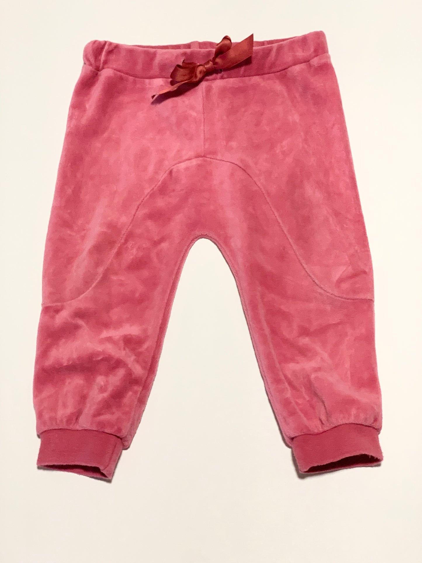 Raspberry velour pants - Size 9-12 months