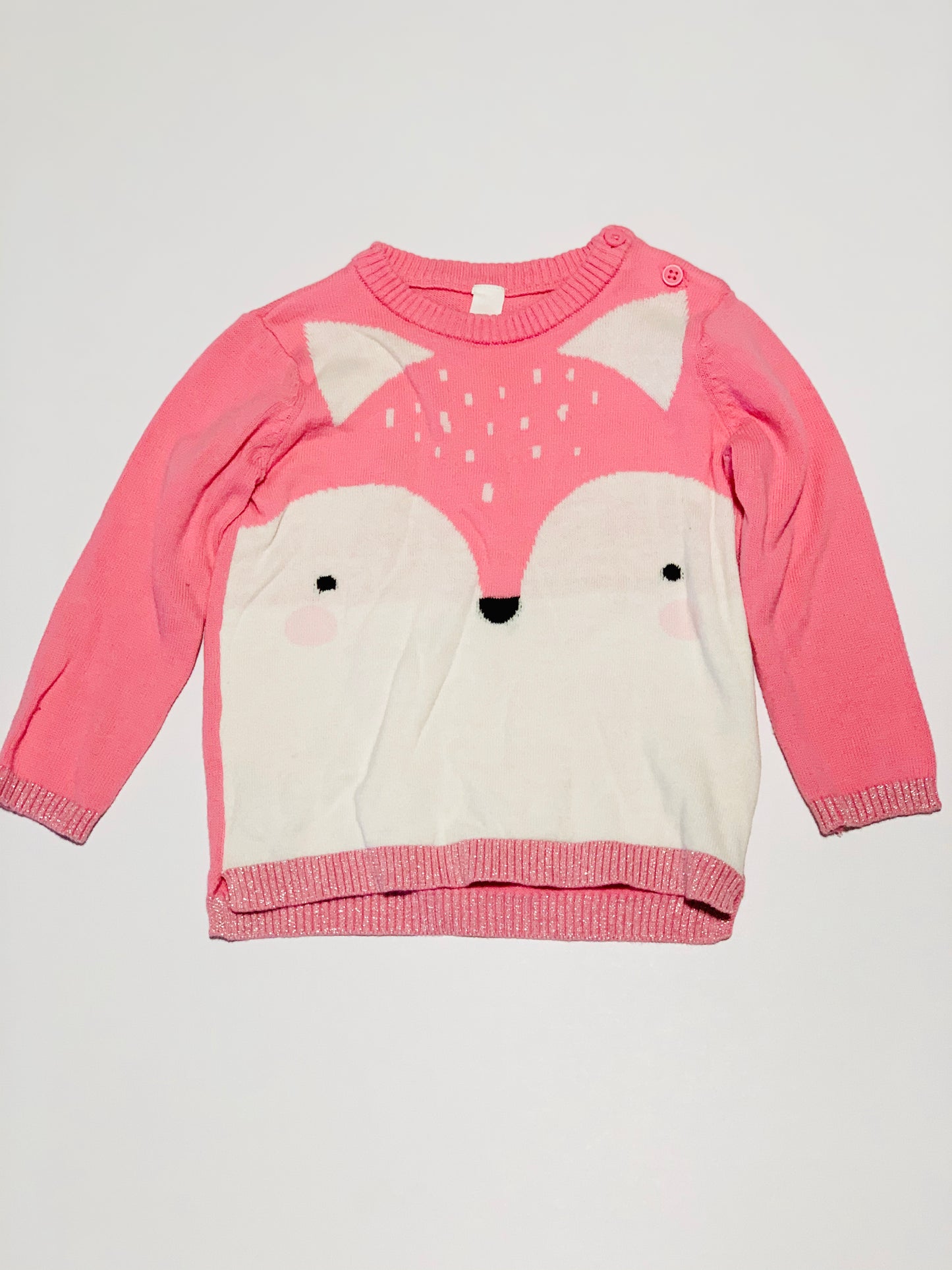 Pink fox jumper - Size 0