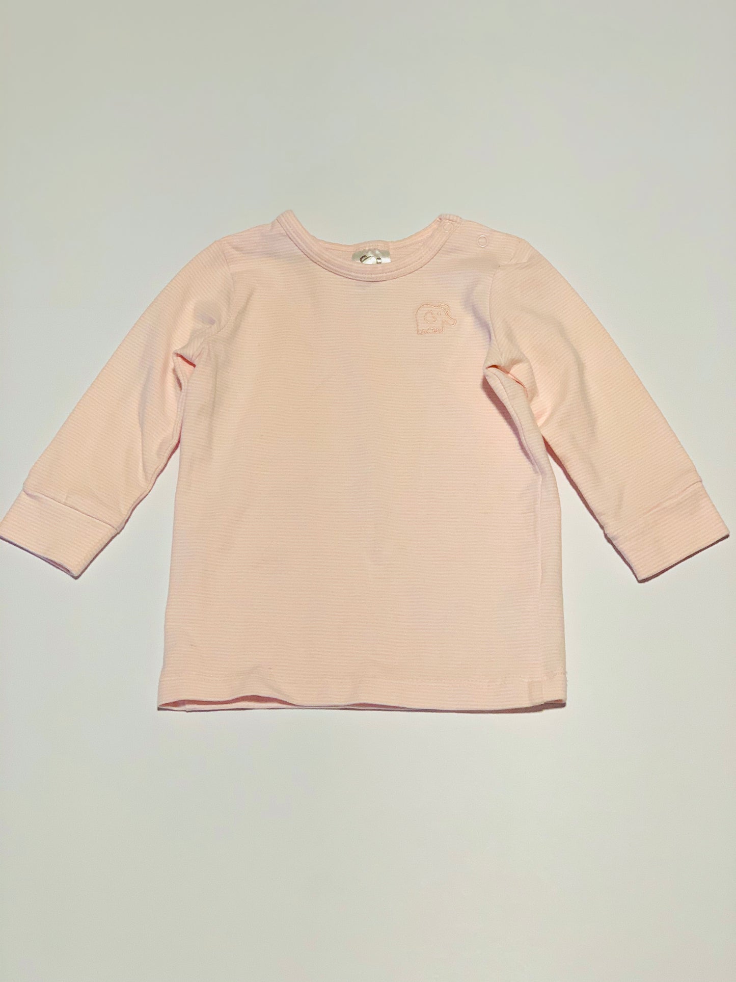 Pink striped elephant top - Size 0