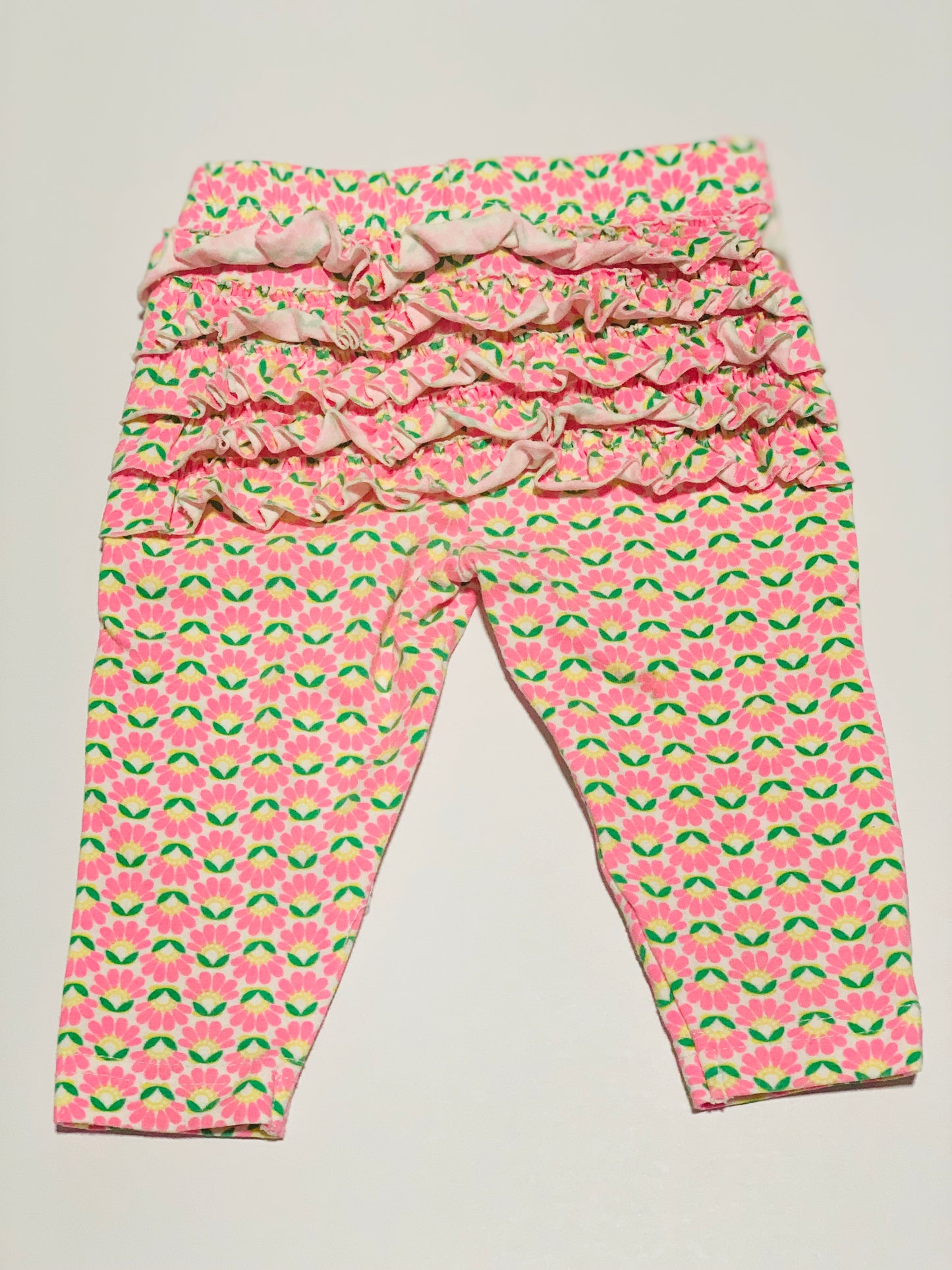 Fluro flower frill leggings - Size 00