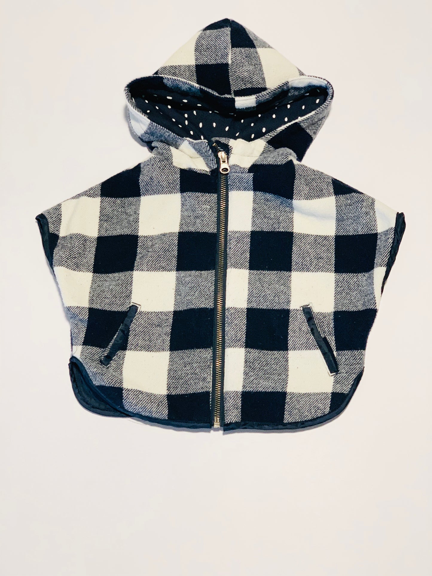 Navy check poncho - Size 1