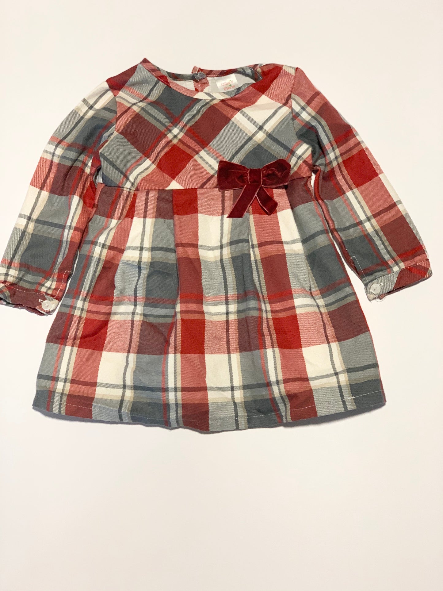 Red tartan dress - Size 1