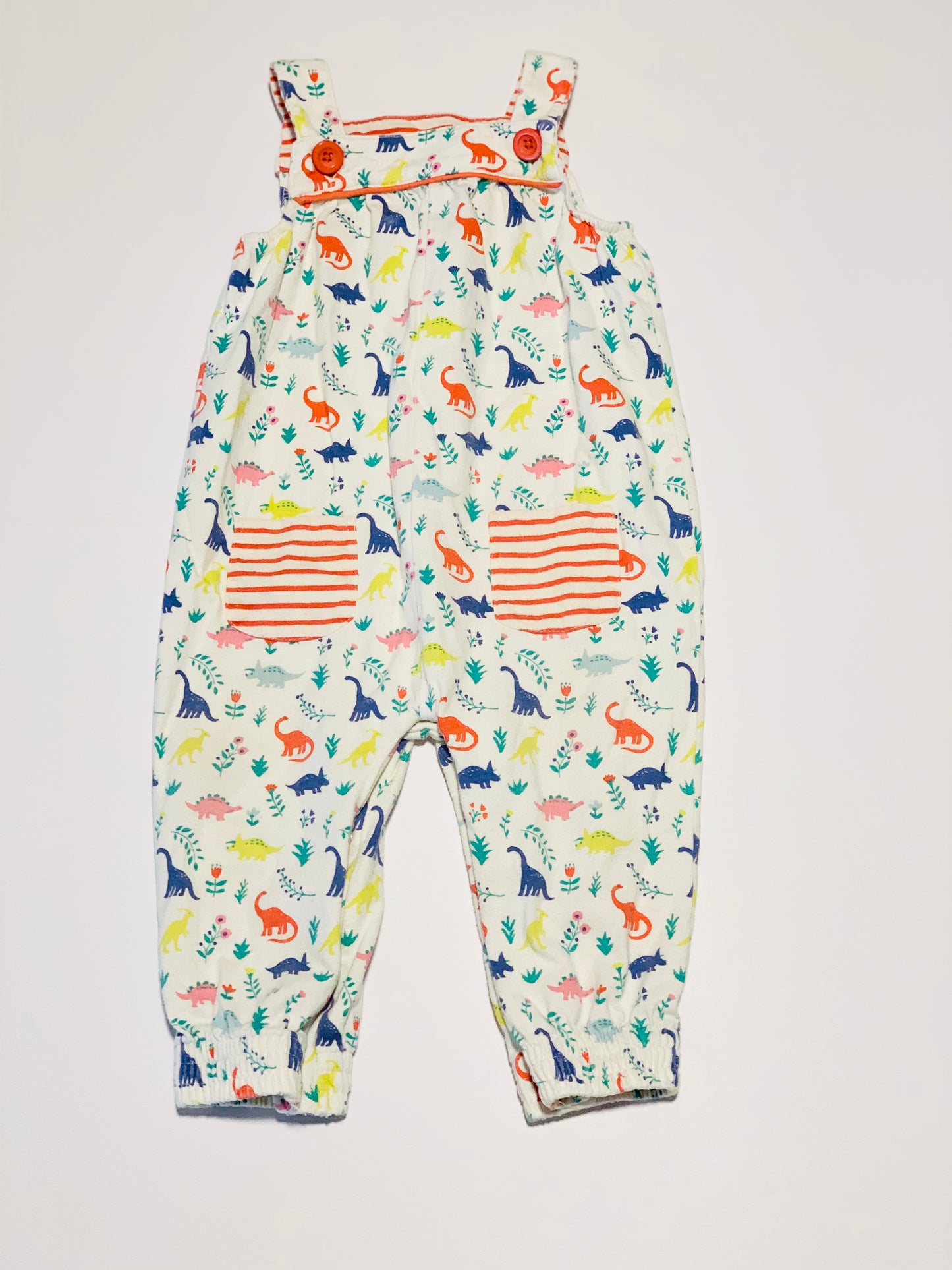 Pink dinosaur soft overalls - Size 1
