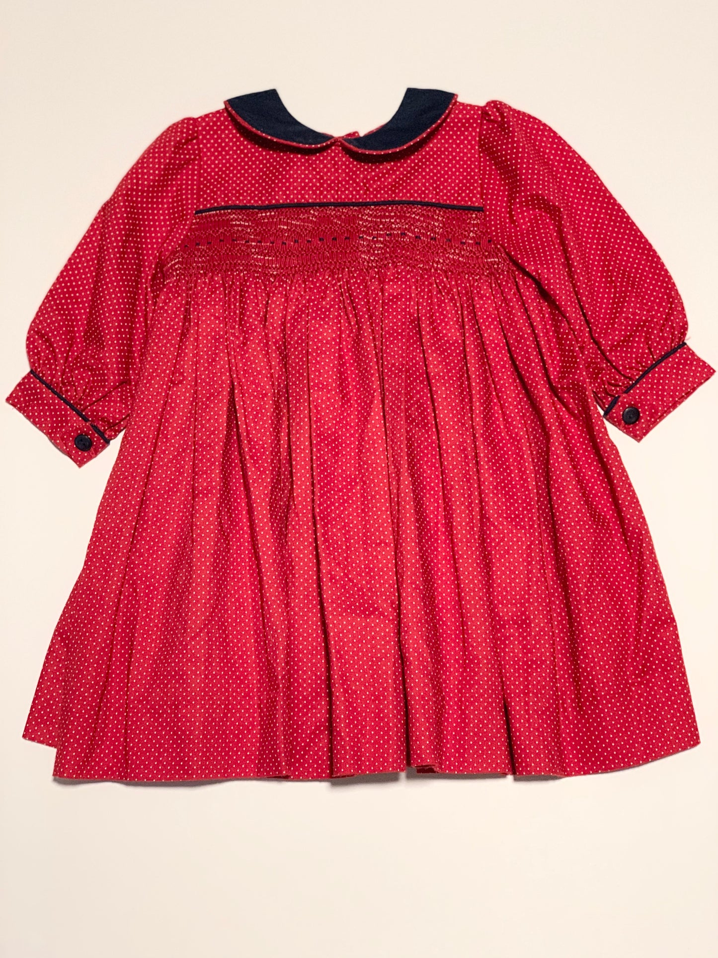 Red smocked dress - Size 12 months