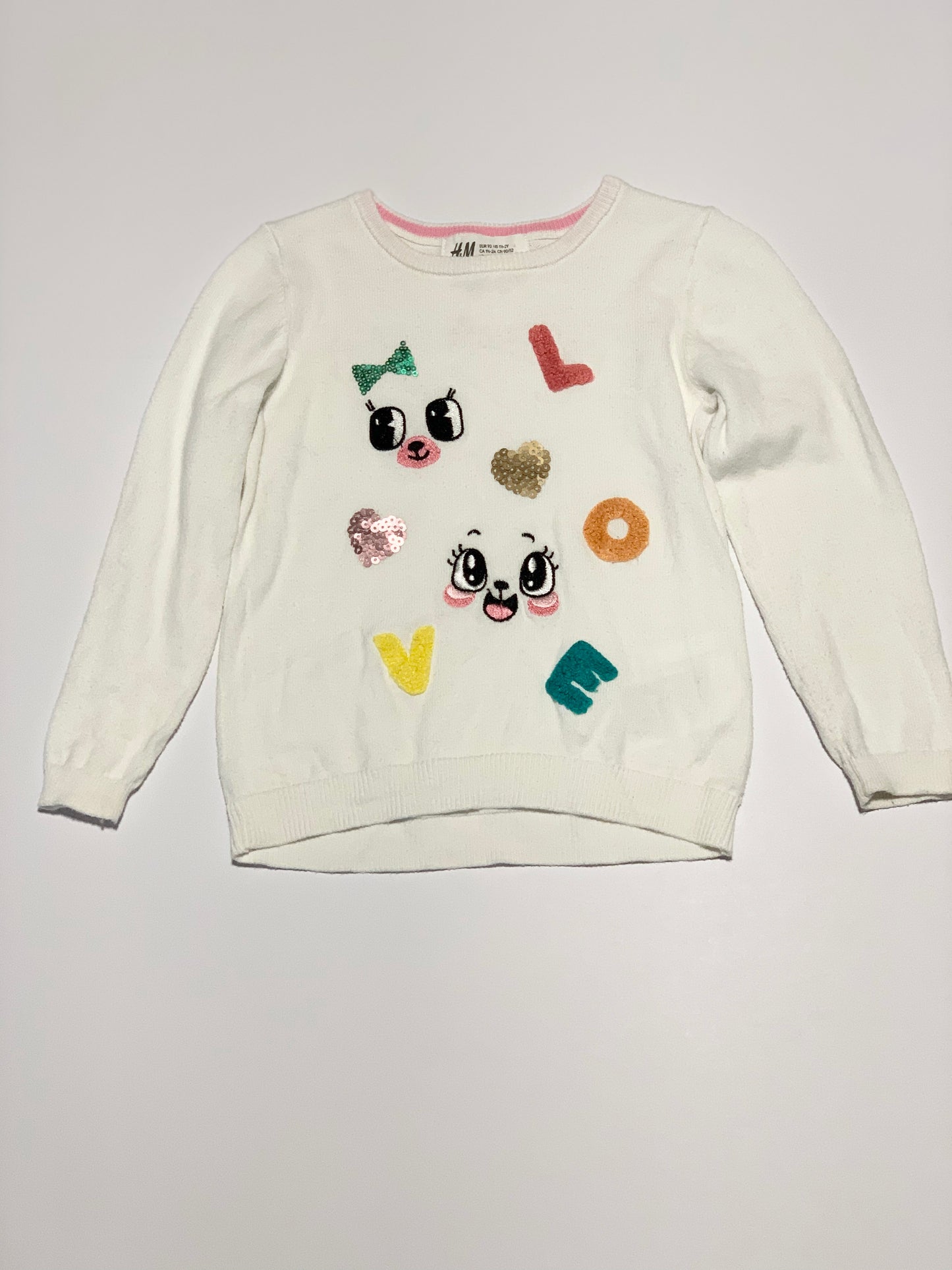 White sequin jumper - Size 2