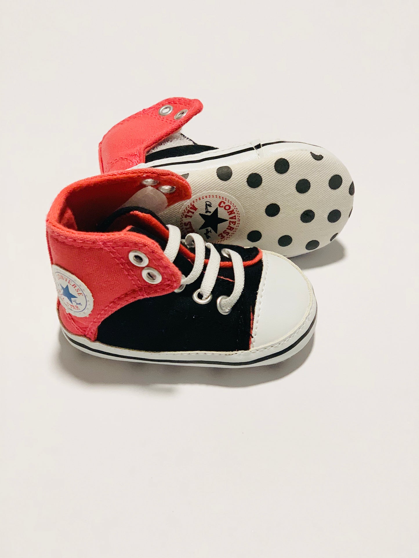 Hi-top soft chucks - size 0-3 months