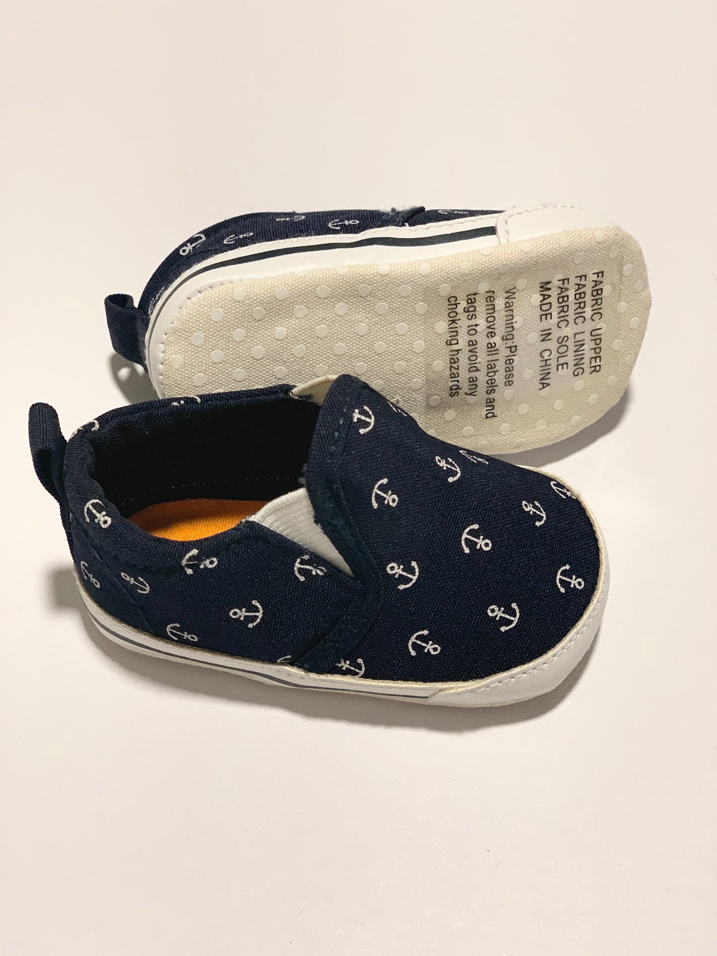 Blue anchor soft shoes - Size 3-6 months