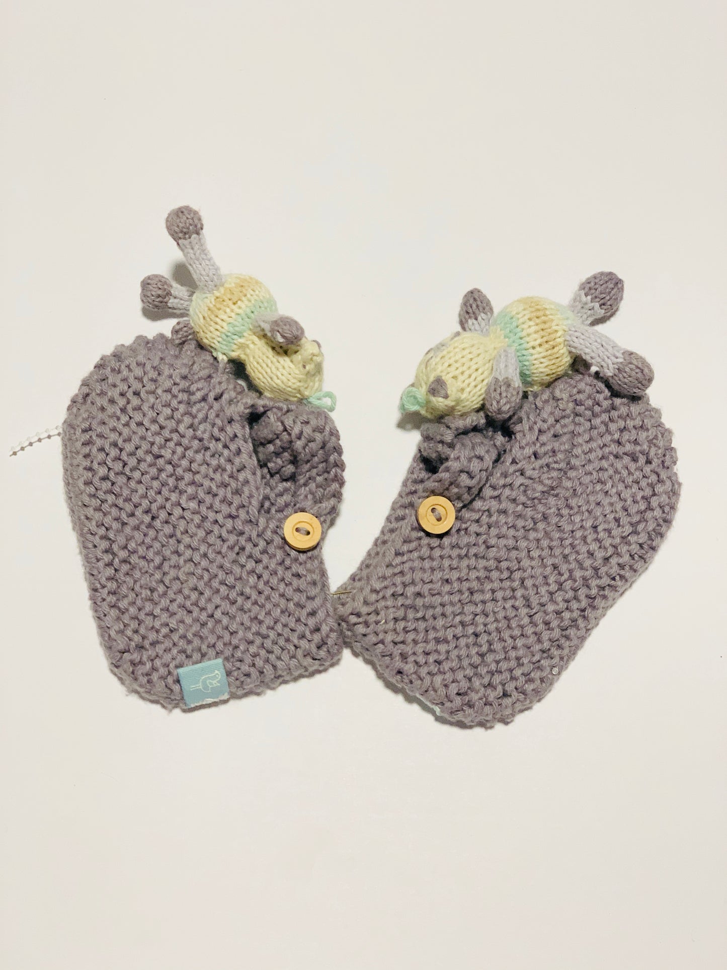 Cotton knit booties - size 6 months