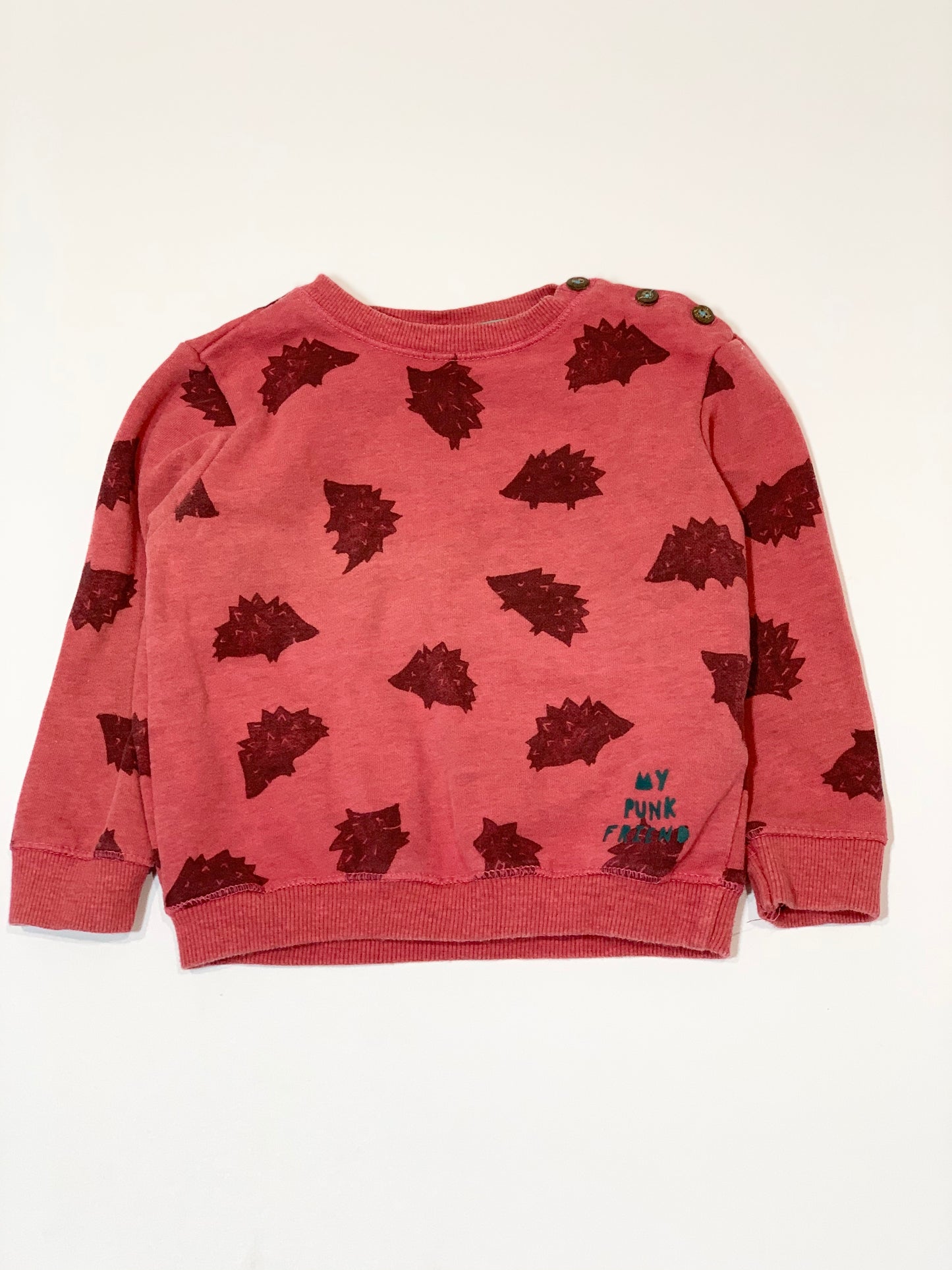 Red hedgehog sweater - Size 2-3