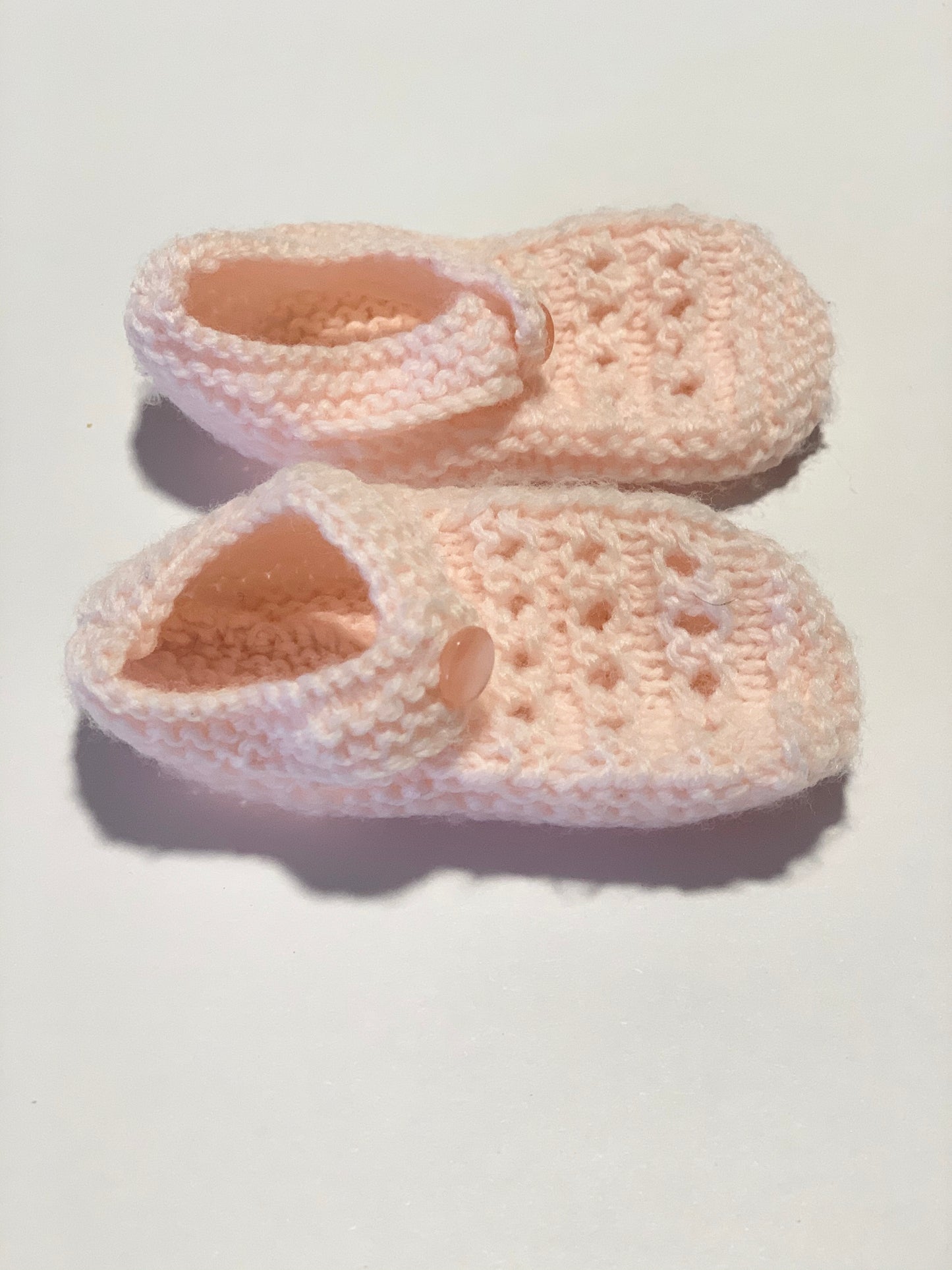 Pink knit booties - size 0-3 months