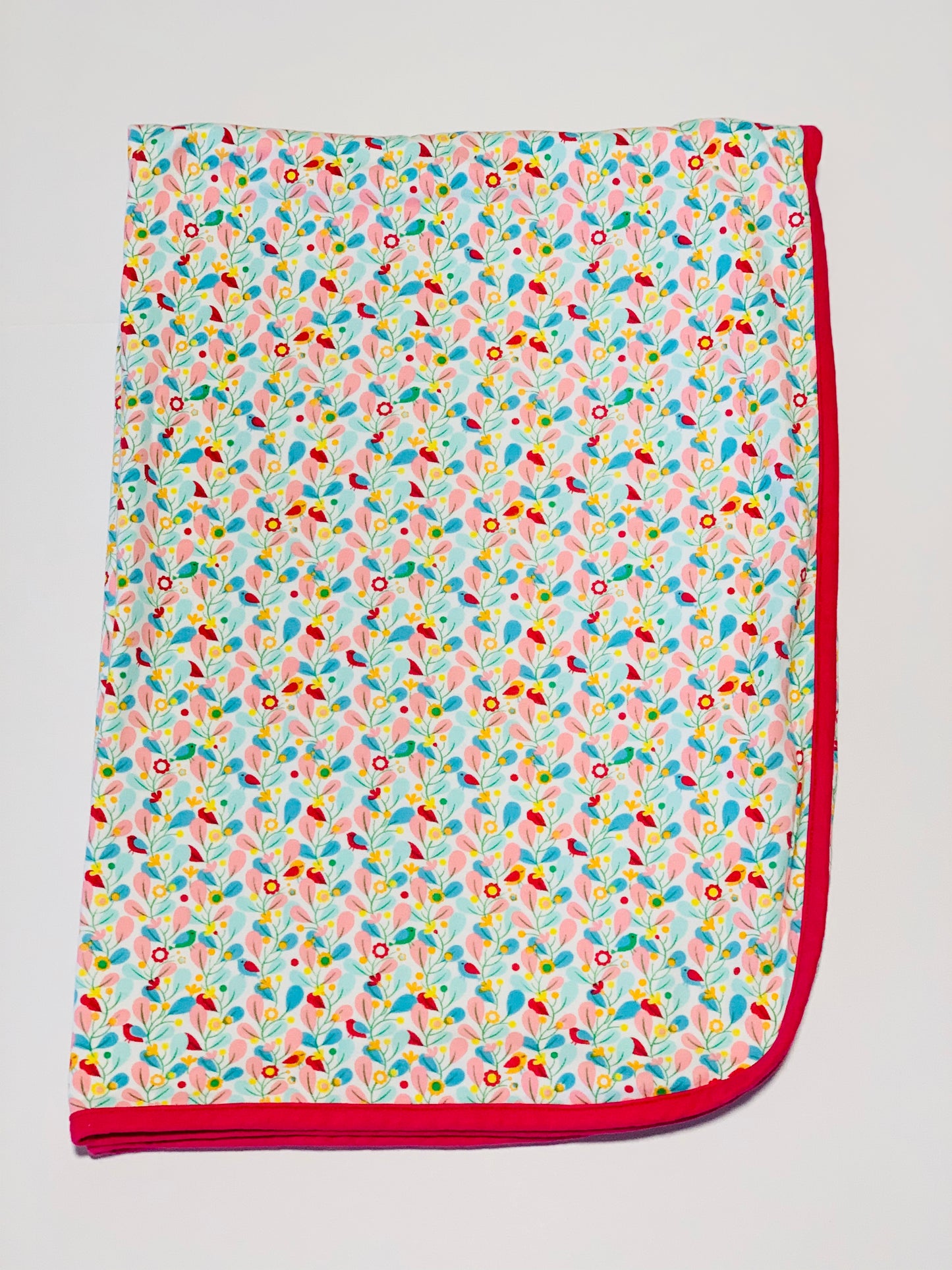 Pink flower reversible bunny rug