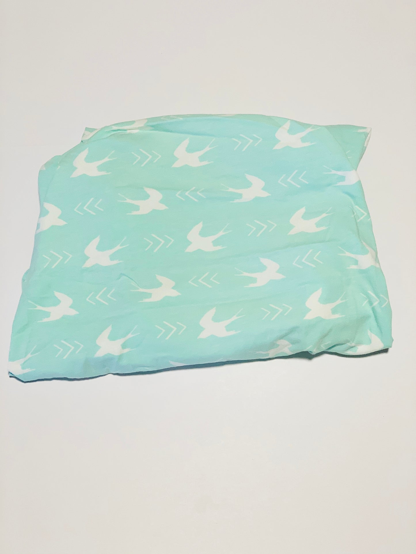 Green bird jersey cotton bassinet fitted sheet