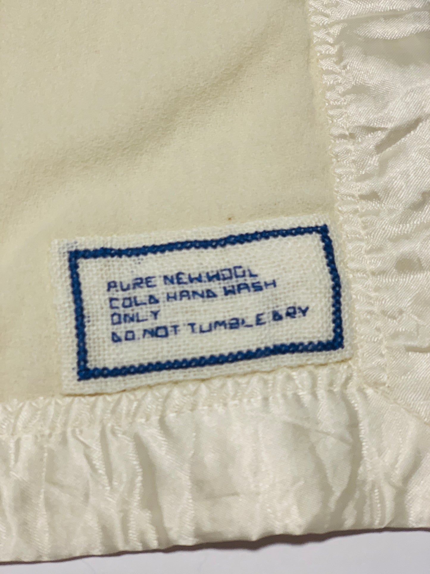 Vintage pure wool embroidered blanket