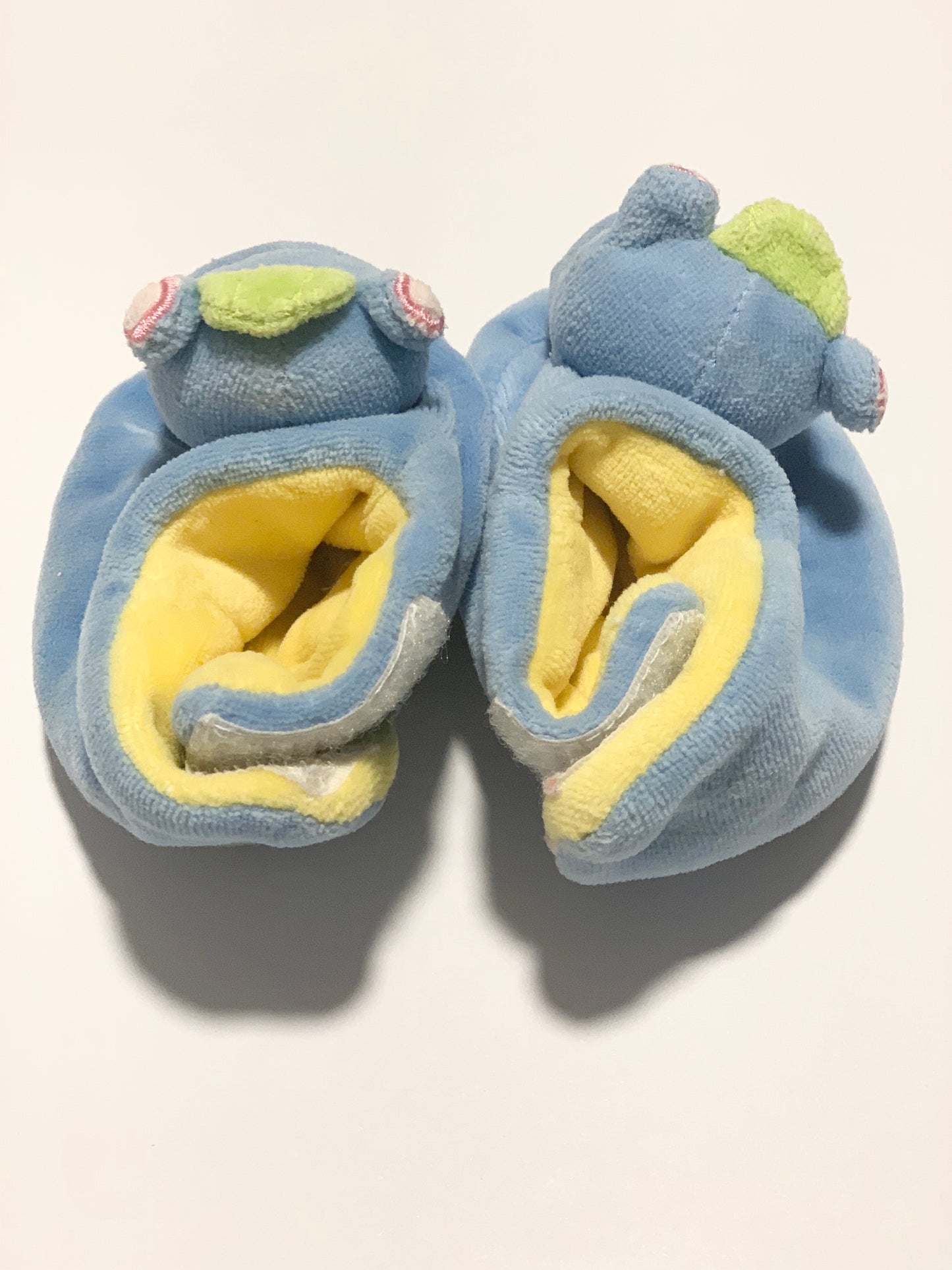 Blue rattle booties - size 0-3 months