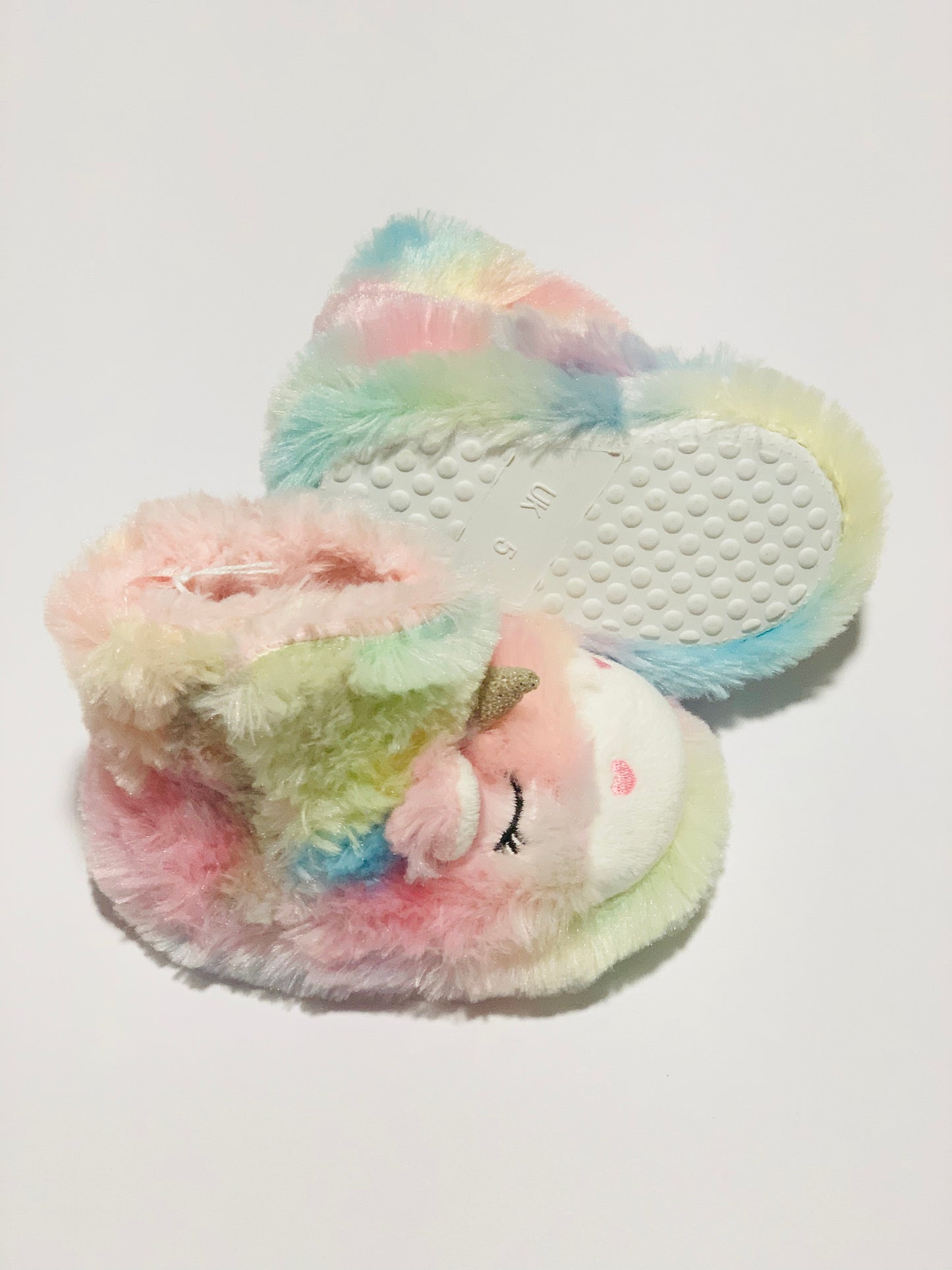 Rainbow fluffy unicorn boots - size 18-24 months