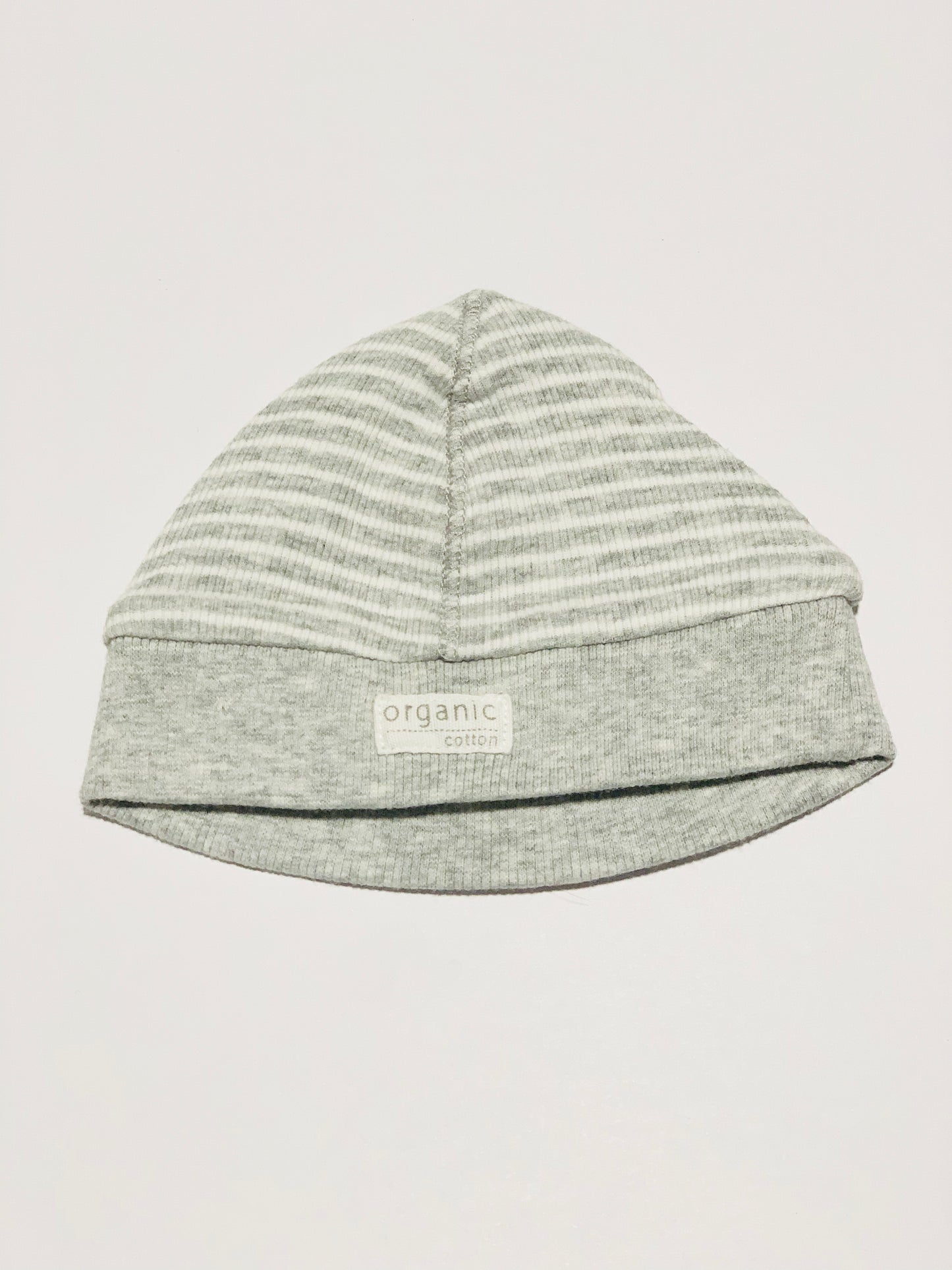 Grey stripe beanie - Size tiny baby
