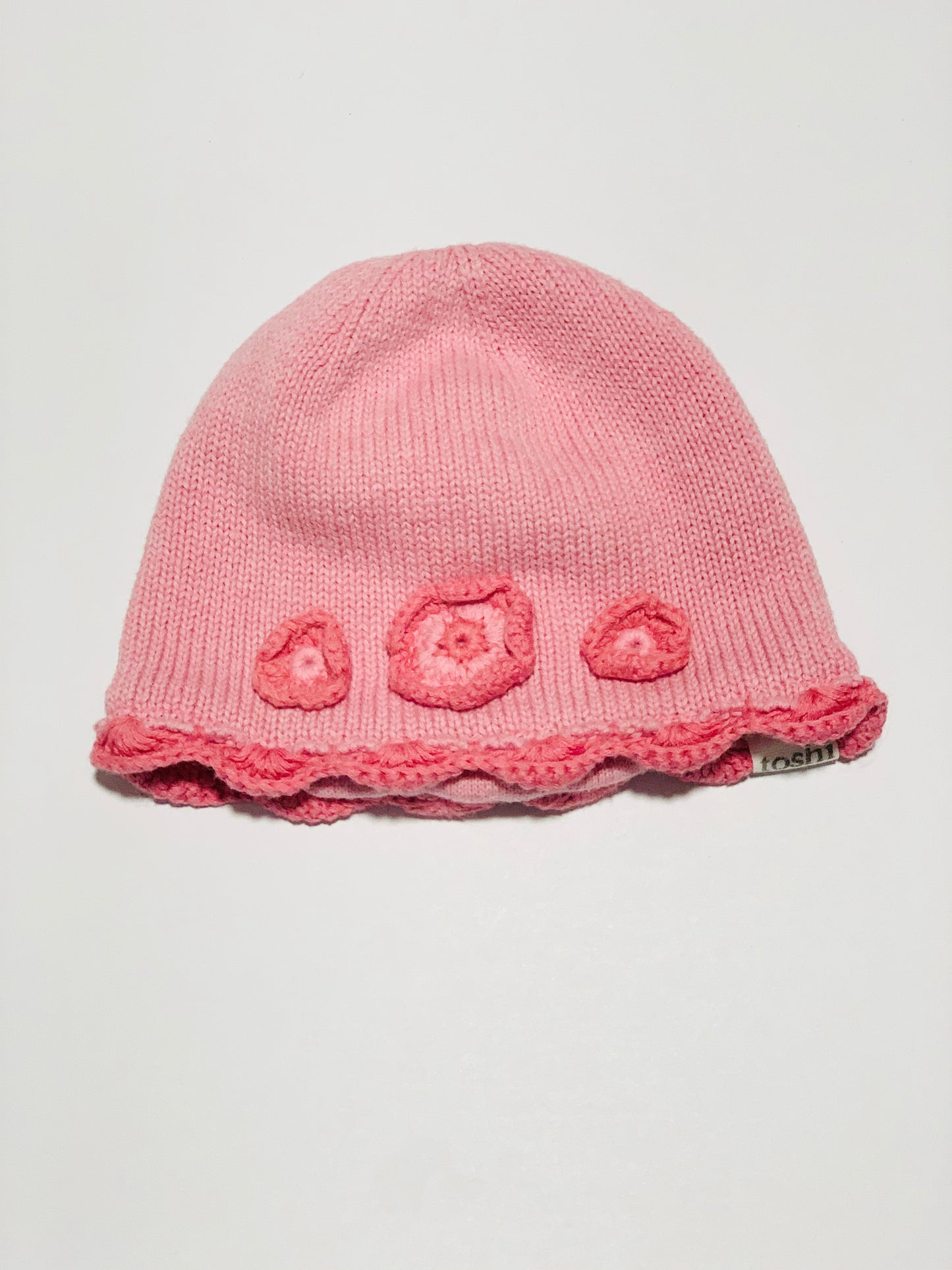 Pink flower beanie - Size 0-8 months