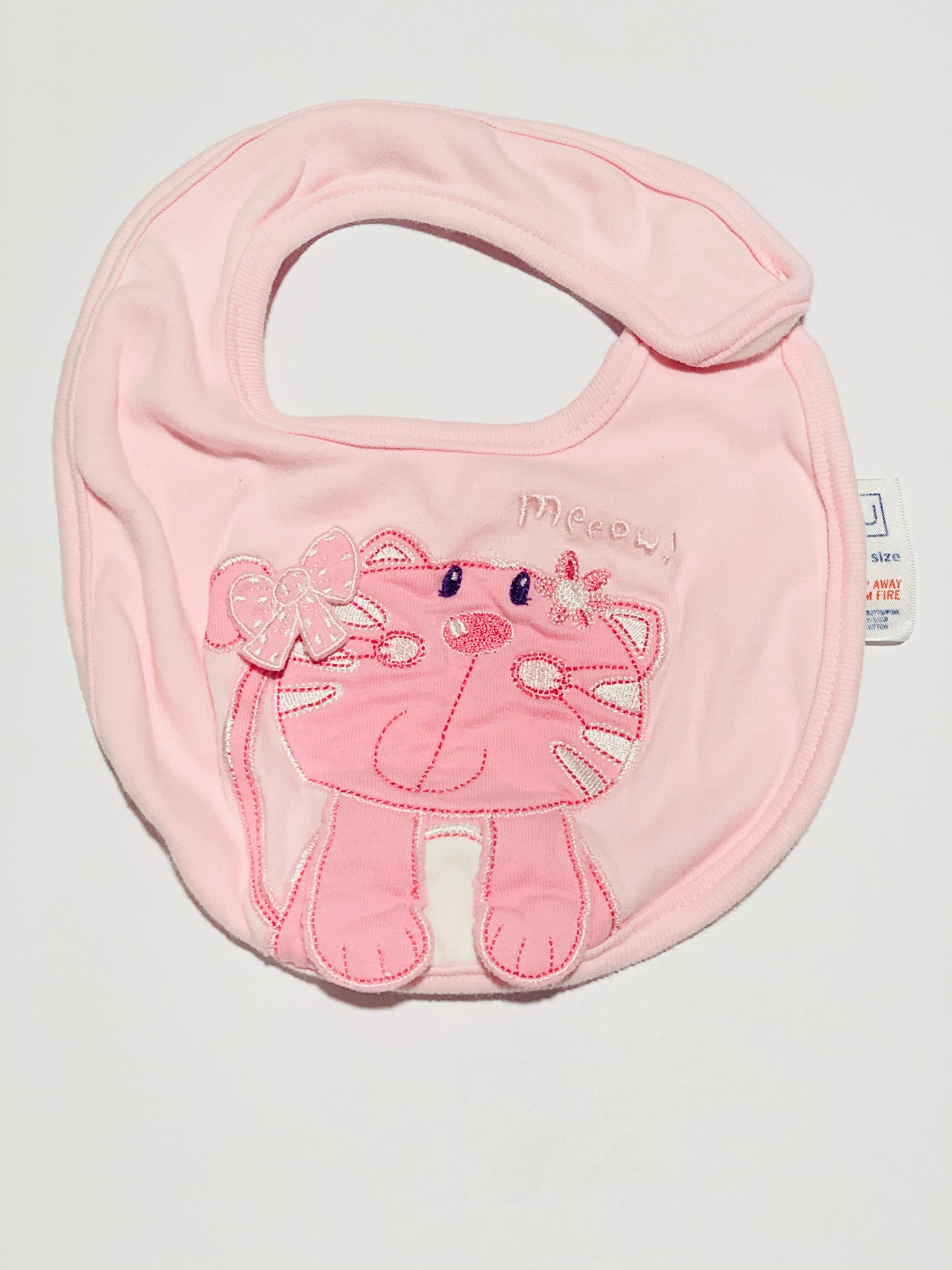 Pink cat bib - One size