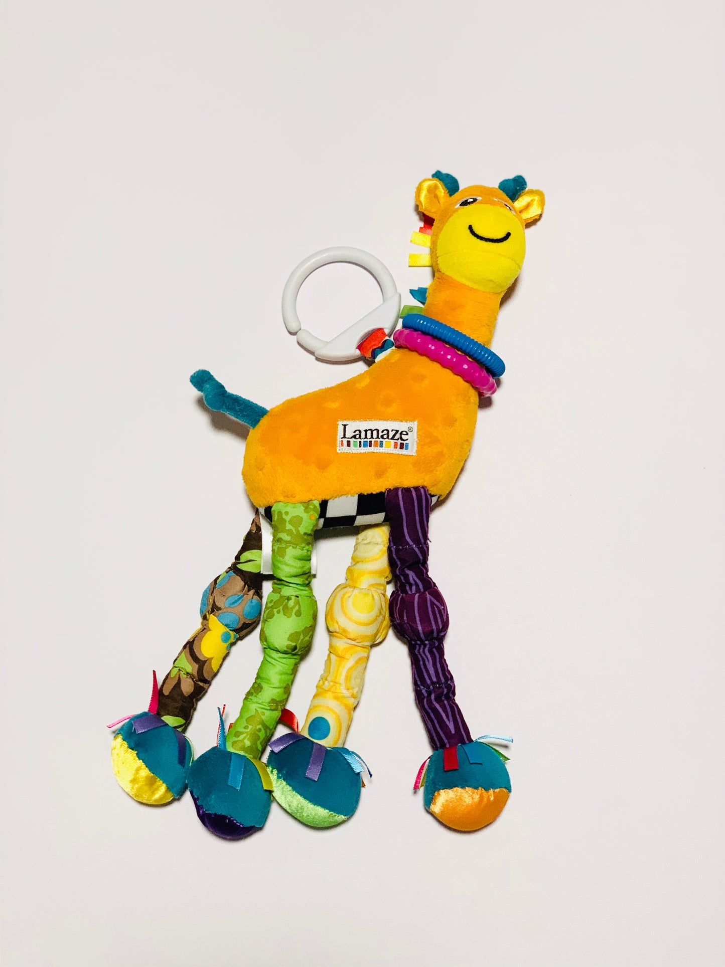 Colourful giraffe pram toy