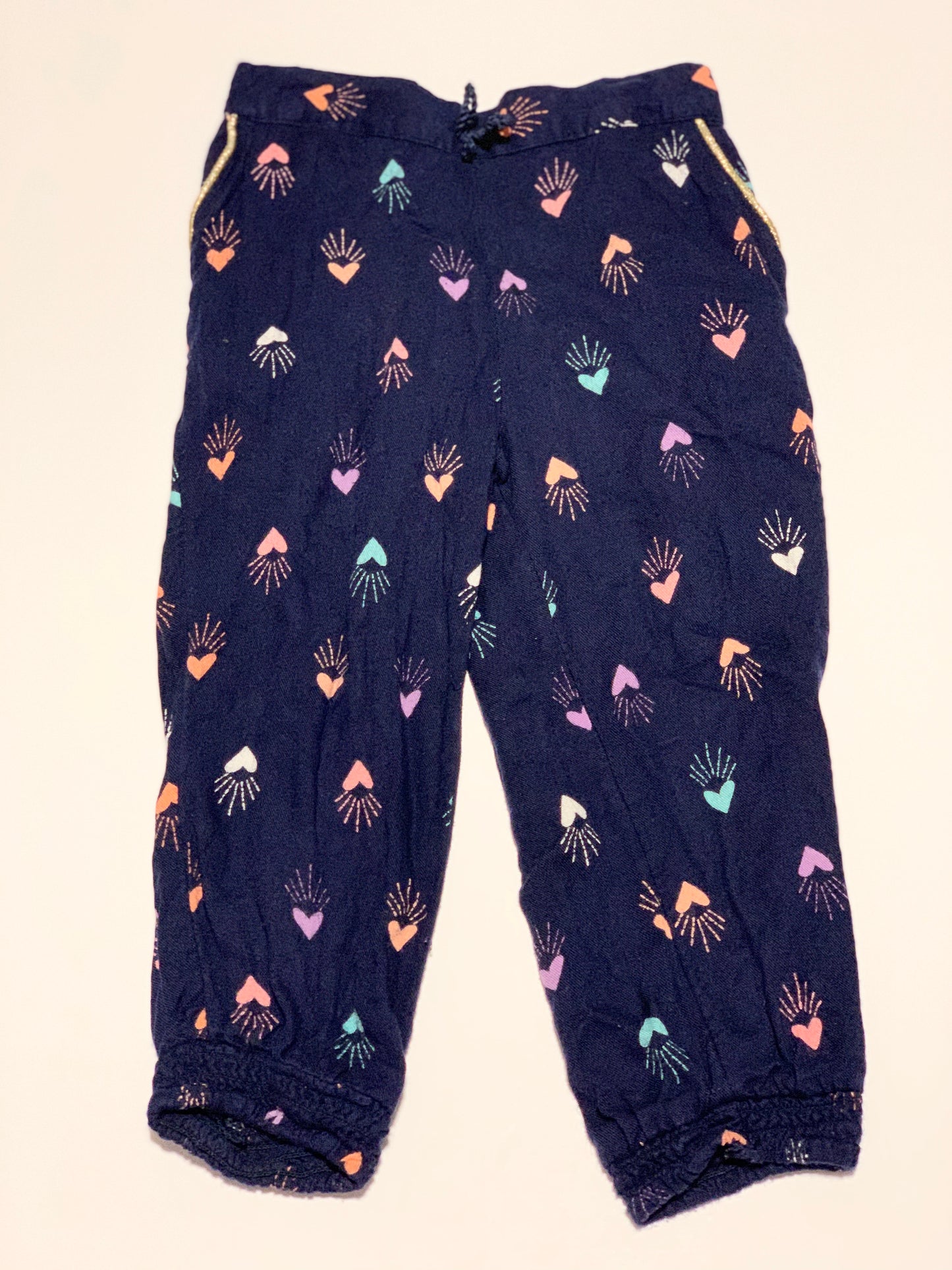 Blue heart harem pants - Size 3