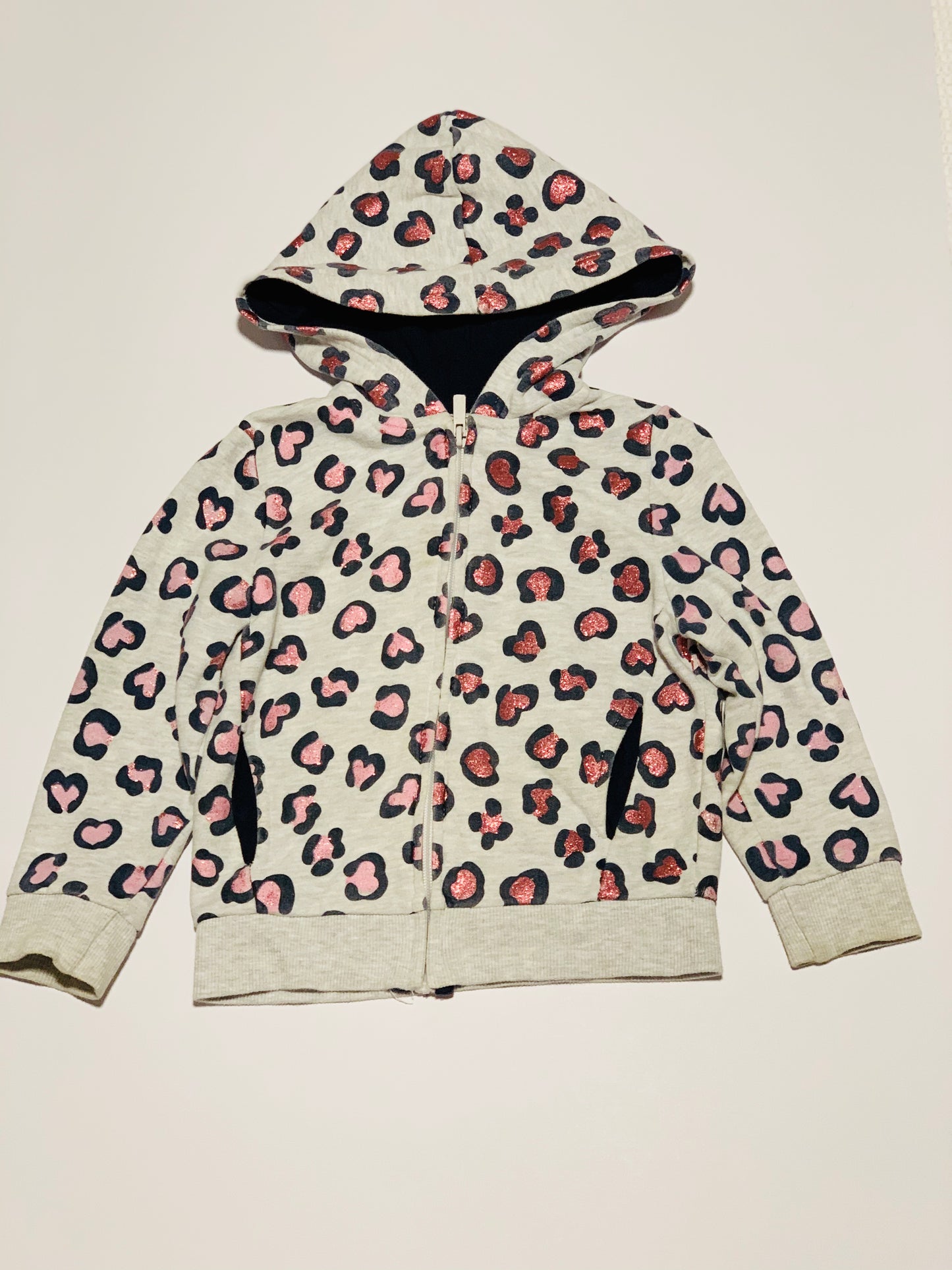 Pink leopard hoodie - Size 3