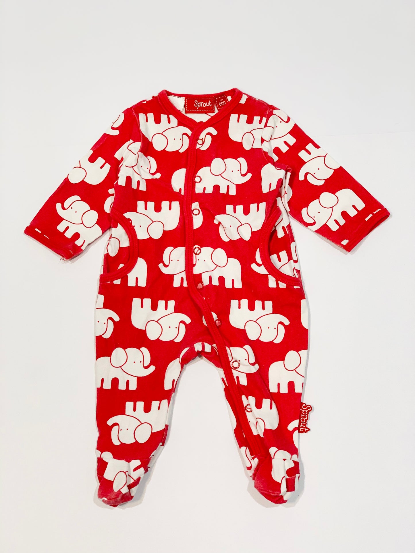 Red elephants onesie - Size 000