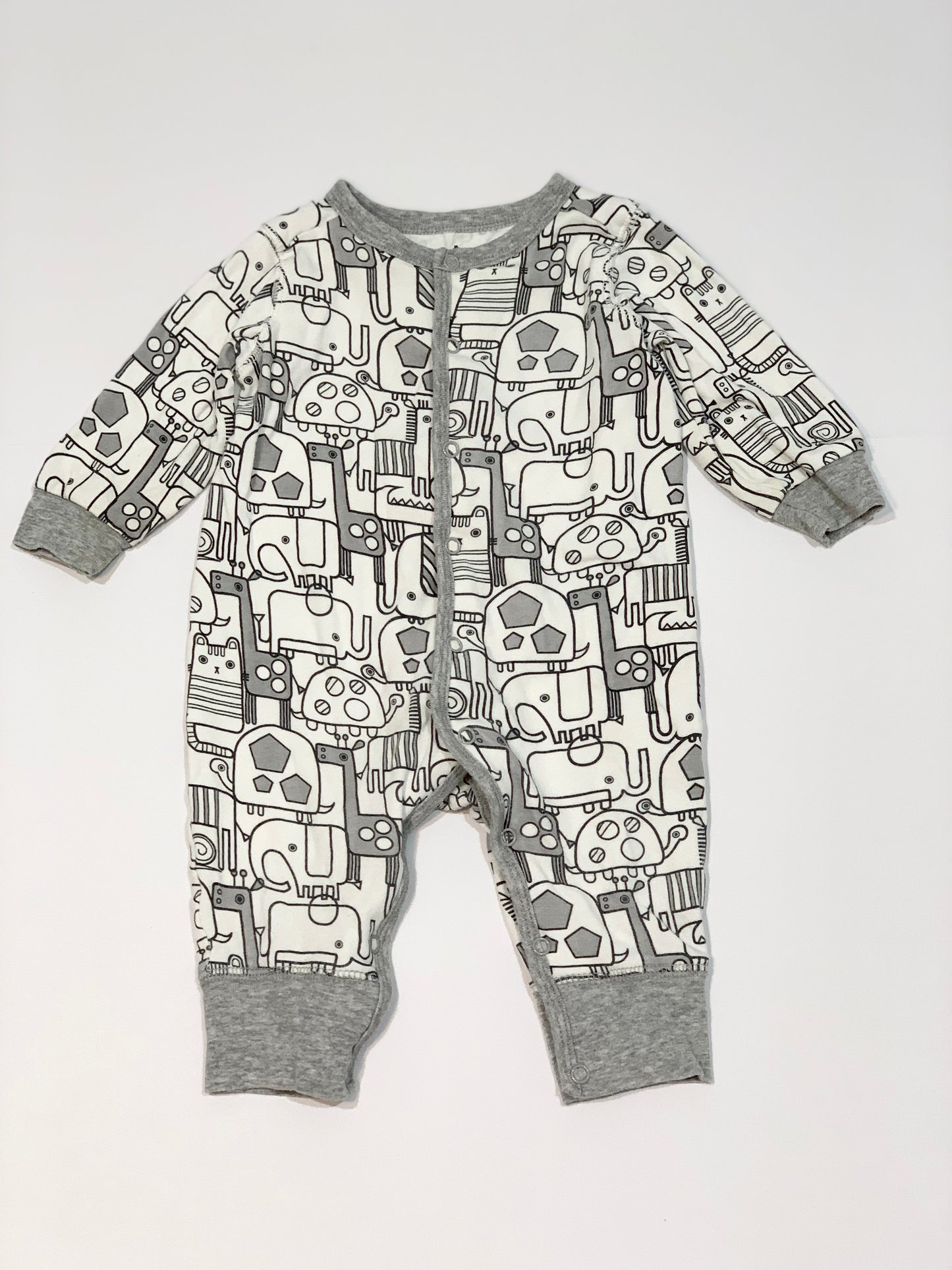 Grey animals onesie - Size 0