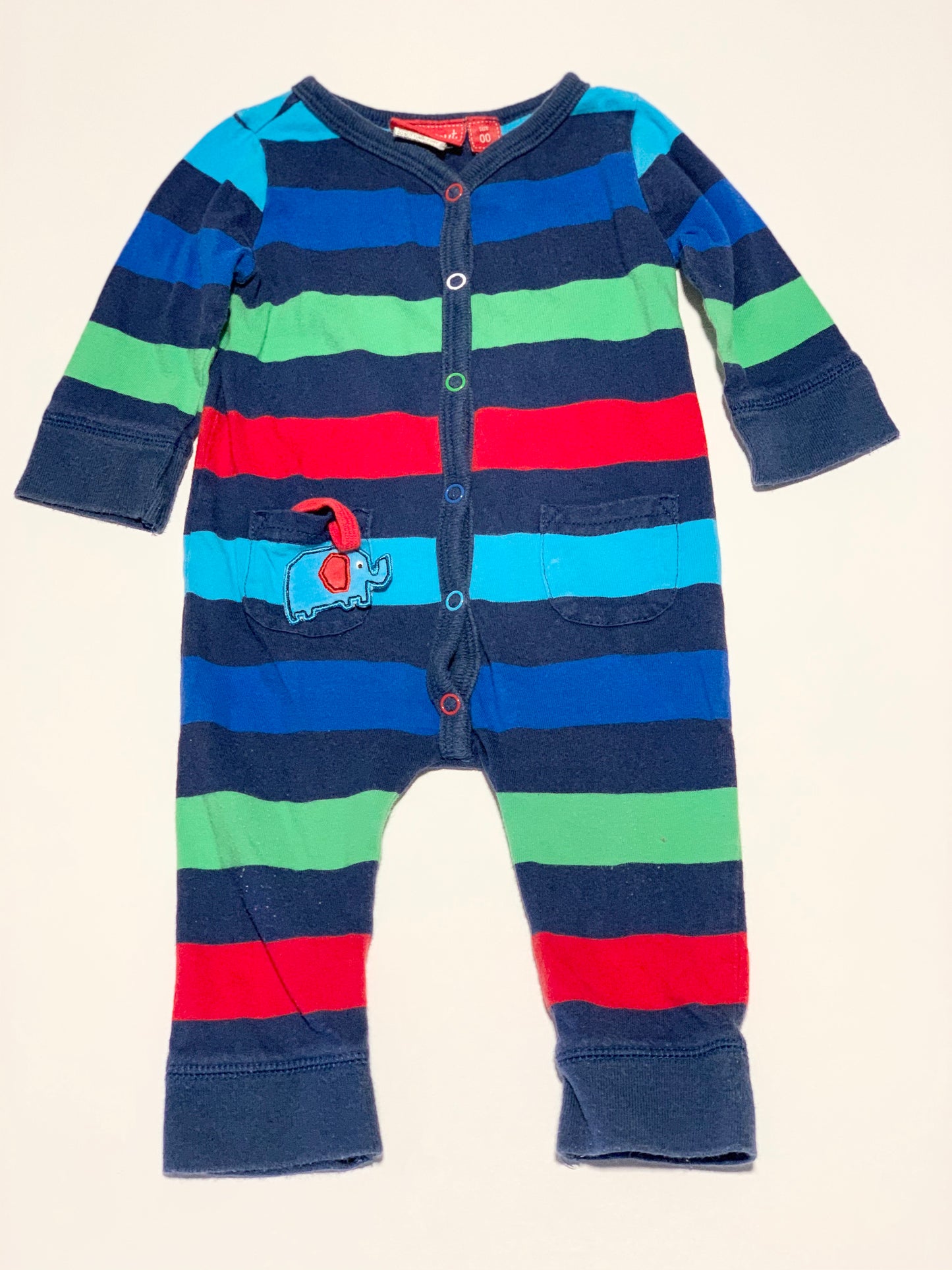Striped elephant onesie - Size 00
