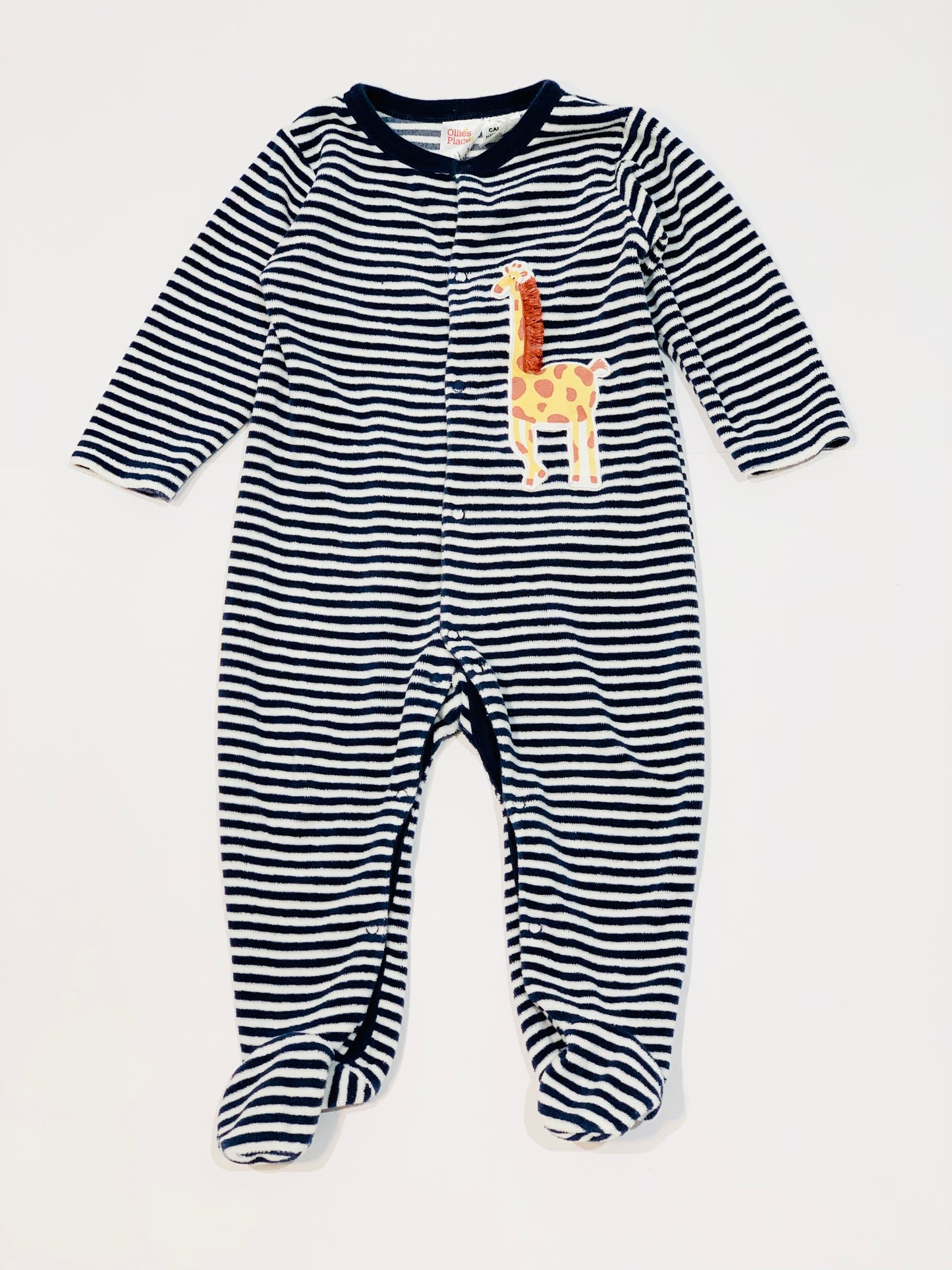 Striped velour onesie - Size 0